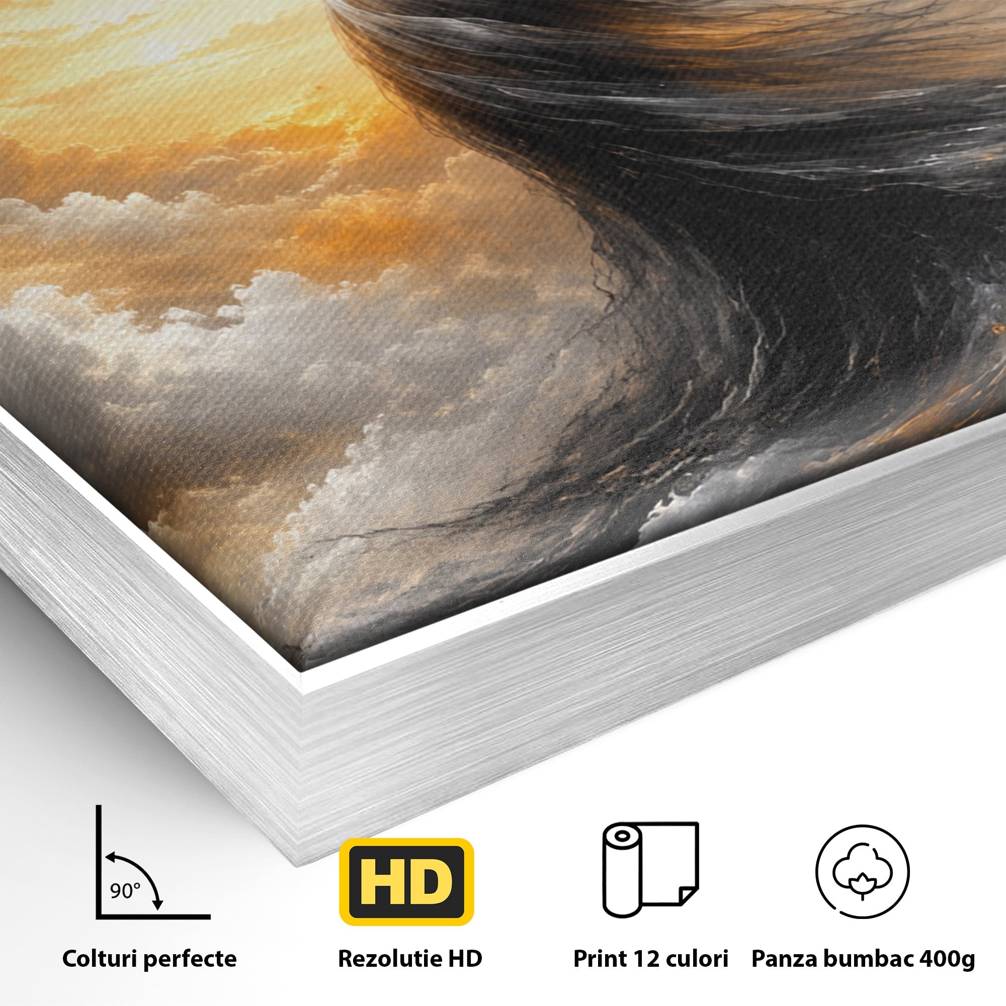 Tablou Canvas Premium LuxCanva® U1085, Femeie In Vant, Natura, Abstract, Iluzie, Femeie, Vant, Living, Dormitor, Culori Vibrante
