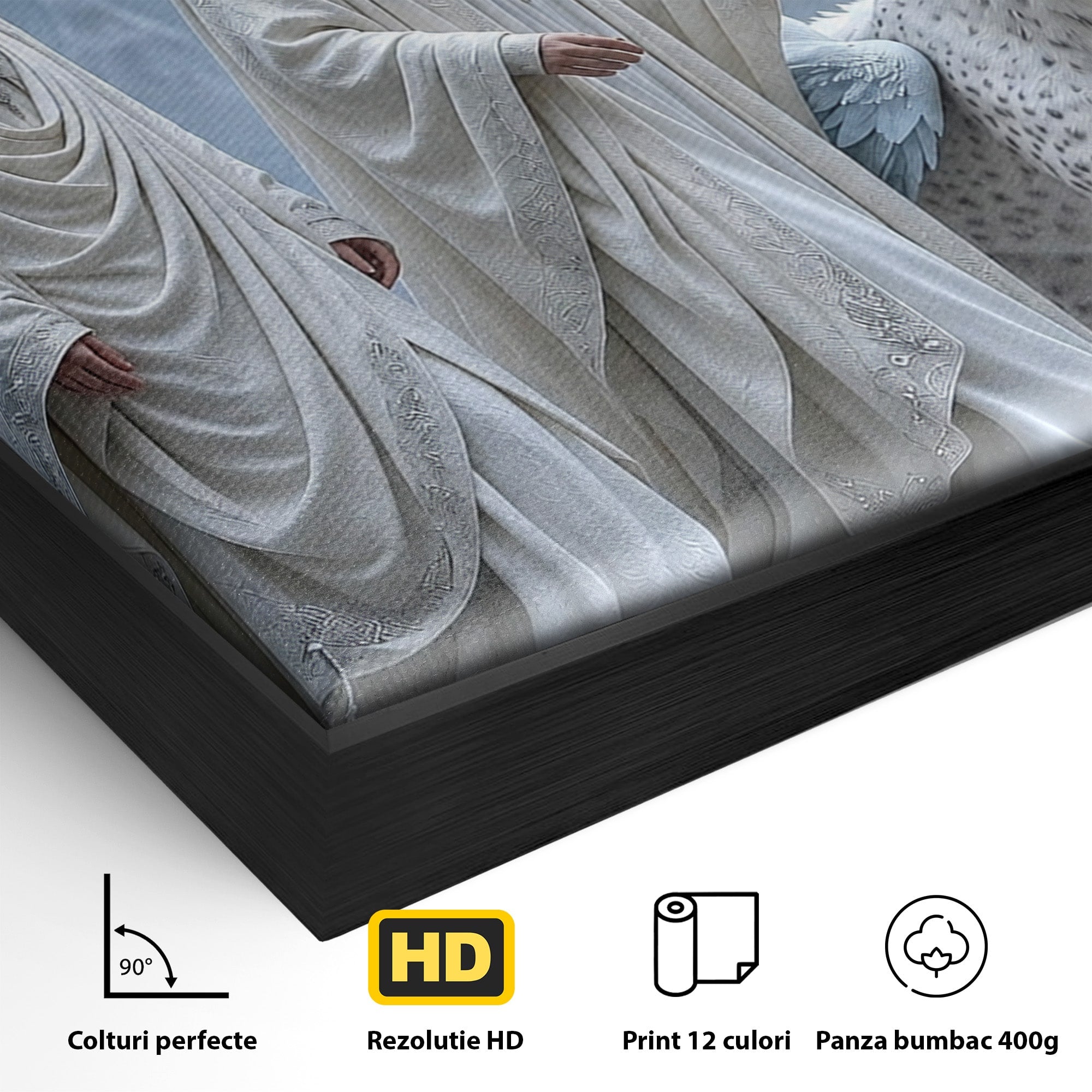 Tablou Canvas Premium LuxCanva® U1086, Calatorie Mistica, Iarna, Padure, Figuri Mistice, Animale, Misticism, Dormitor, Culori Vibrante