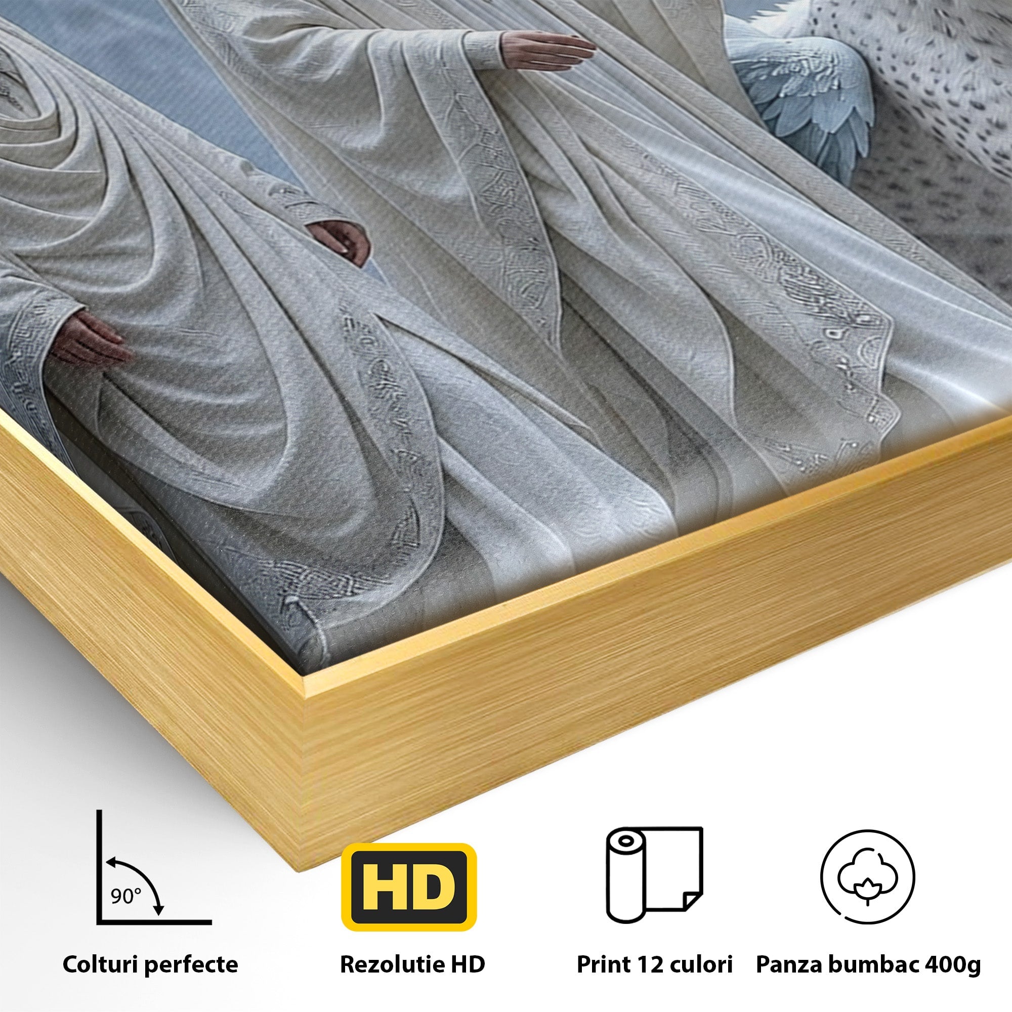 Tablou Canvas Premium LuxCanva® U1086, Calatorie Mistica, Iarna, Padure, Figuri Mistice, Animale, Misticism, Dormitor, Culori Vibrante