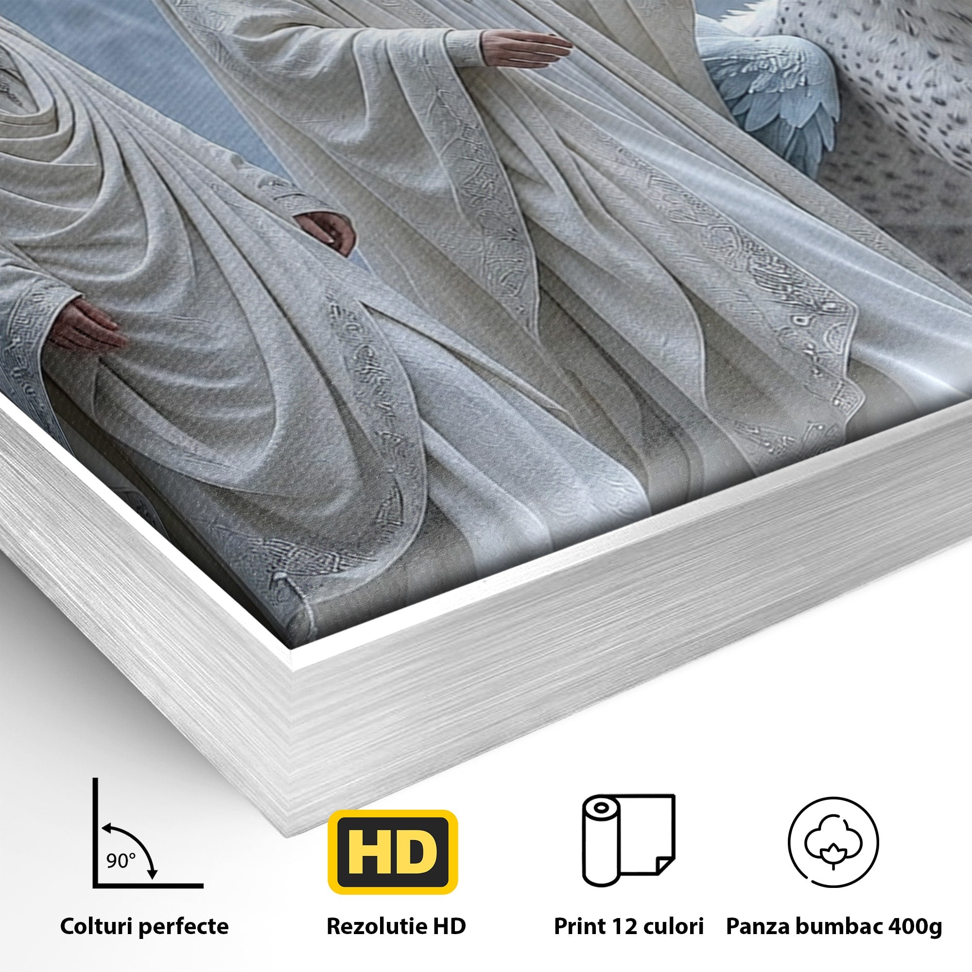 Tablou Canvas Premium LuxCanva® U1086, Calatorie Mistica, Iarna, Padure, Figuri Mistice, Animale, Misticism, Dormitor, Culori Vibrante