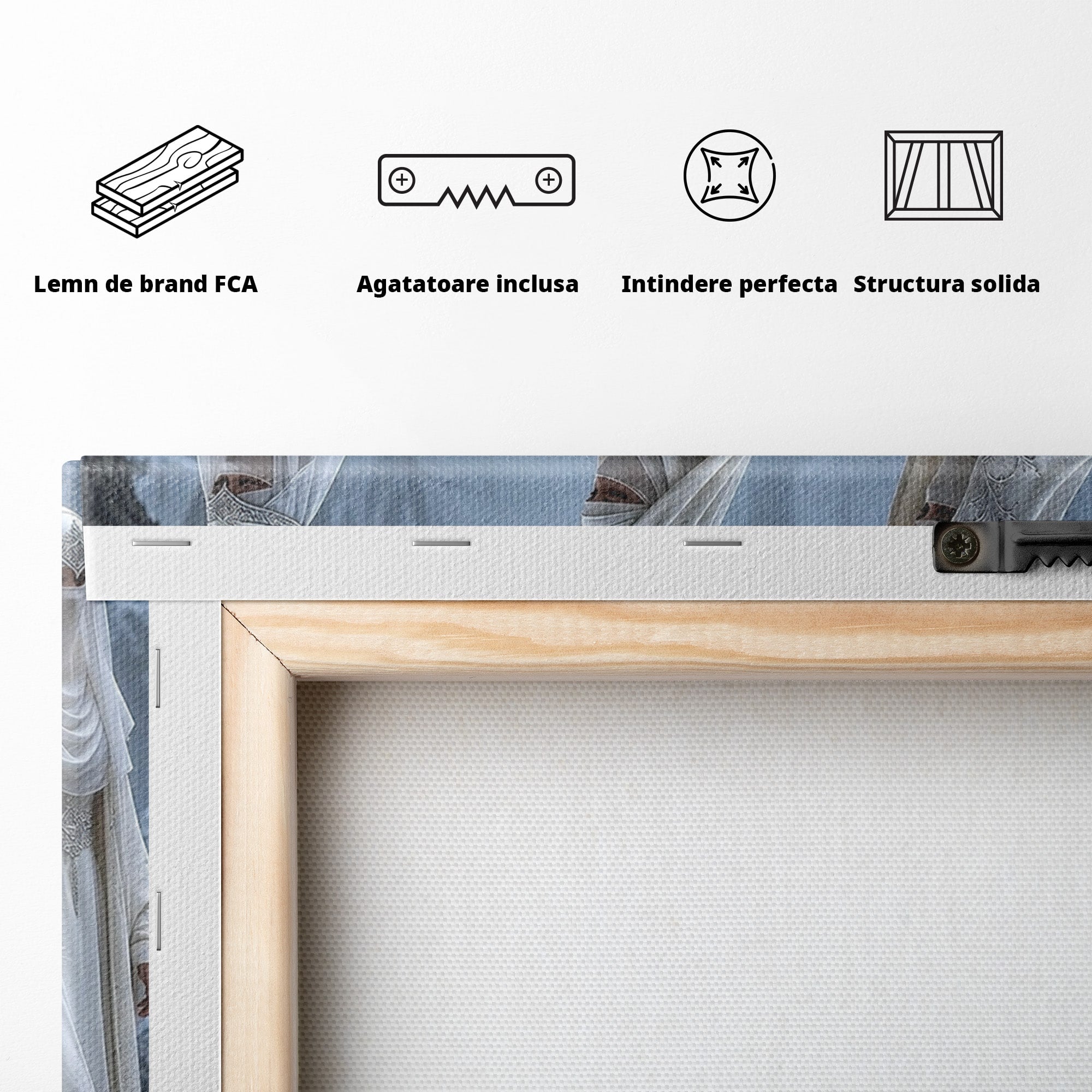 Tablou Canvas Premium LuxCanva® U1086, Calatorie Mistica, Iarna, Padure, Figuri Mistice, Animale, Misticism, Dormitor, Culori Vibrante