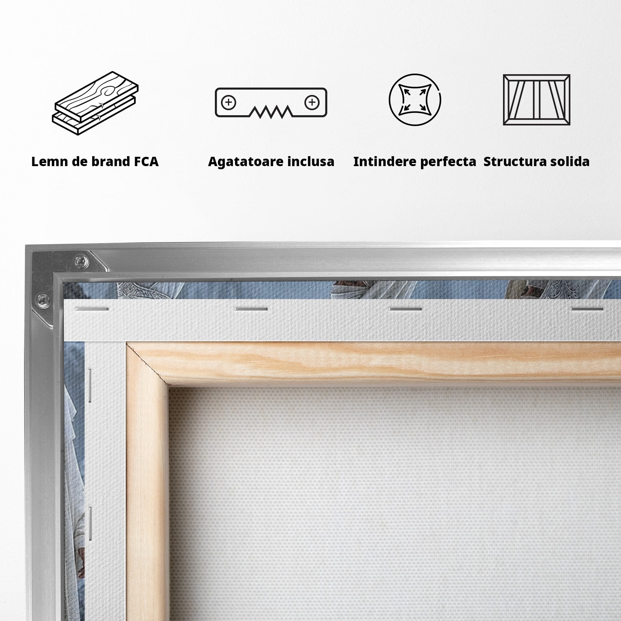 Tablou Canvas Premium LuxCanva® U1086, Calatorie Mistica, Iarna, Padure, Figuri Mistice, Animale, Misticism, Dormitor, Culori Vibrante