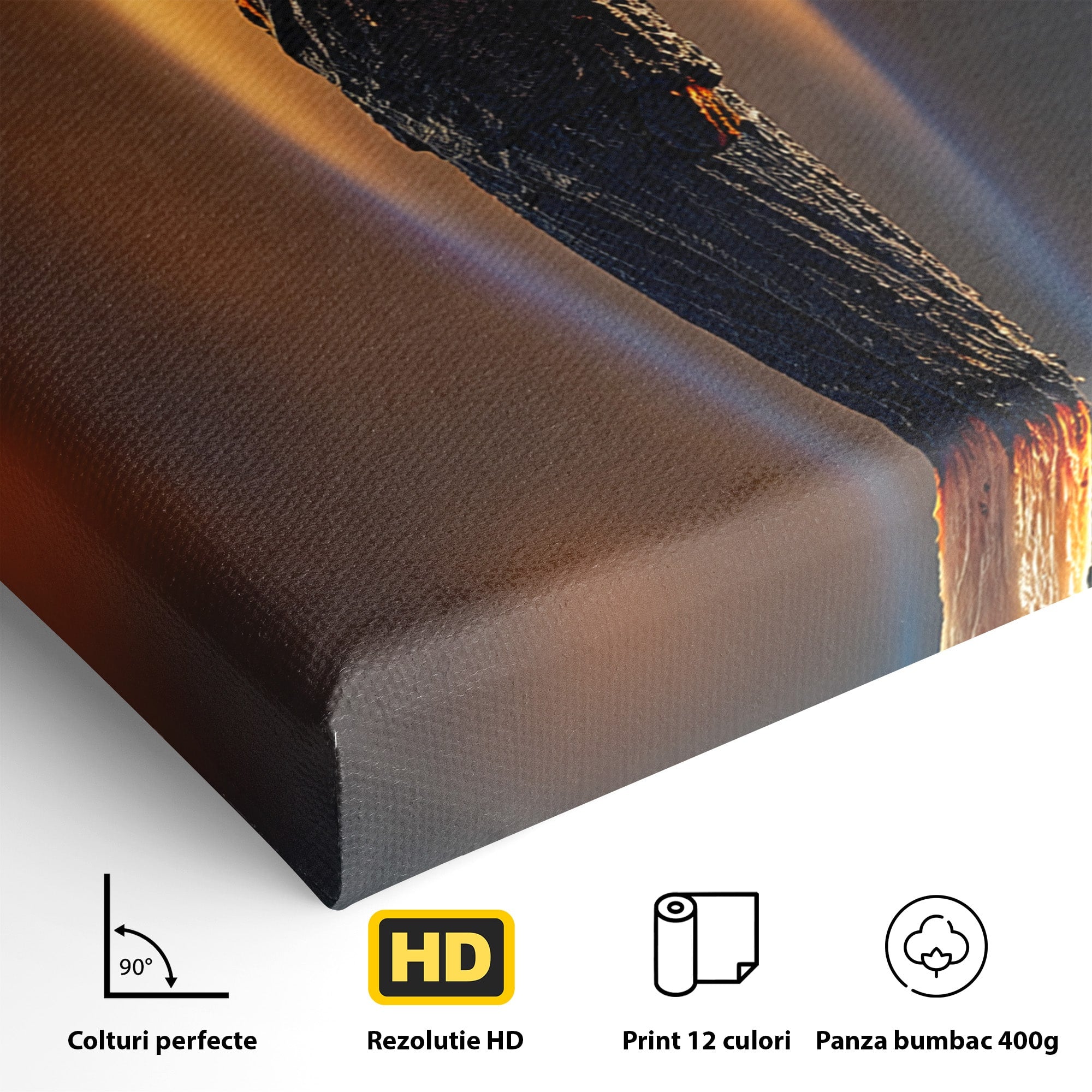 Tablou Canvas Premium LuxCanva® U1087, Omul Flacara, Arta Contemporana, Reflectie, Flacara, Om, Living, Birou, Culori Vibrante