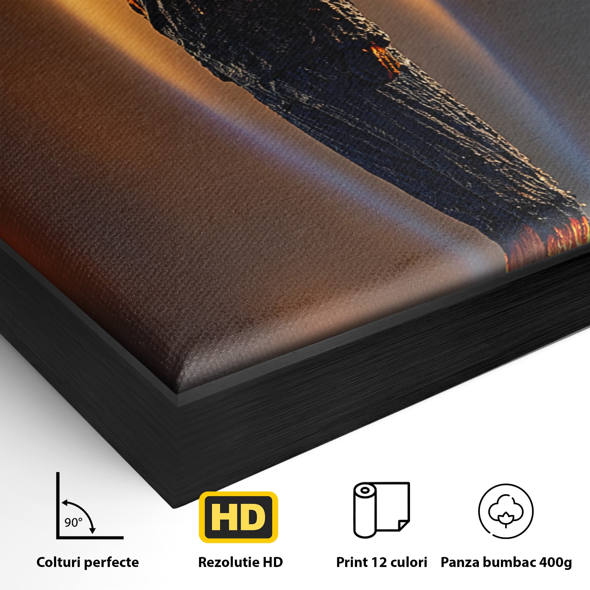 Tablou Canvas Premium LuxCanva® U1087, Omul Flacara, Arta Contemporana, Reflectie, Flacara, Om, Living, Birou, Culori Vibrante