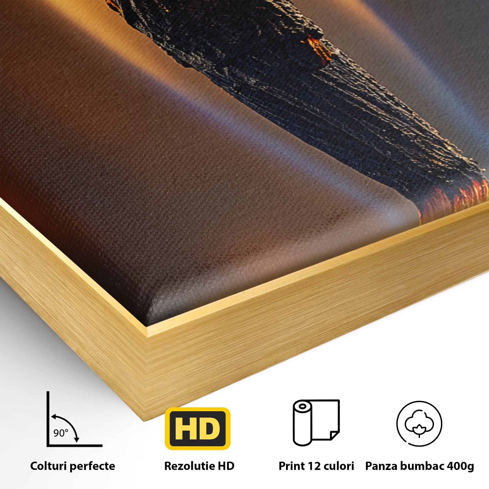 Tablou Canvas Premium LuxCanva® U1087, Omul Flacara, Arta Contemporana, Reflectie, Flacara, Om, Living, Birou, Culori Vibrante