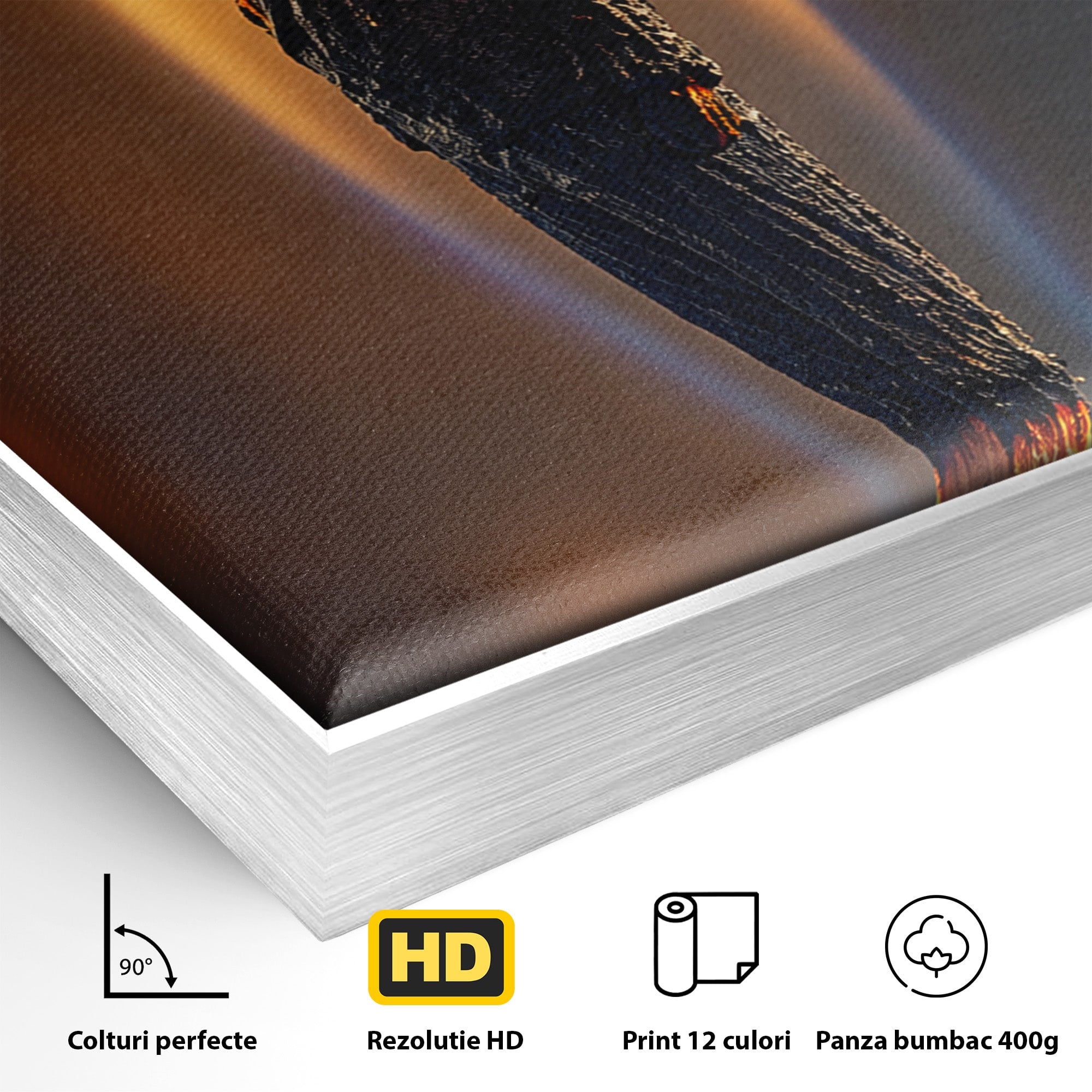 Tablou Canvas Premium LuxCanva® U1087, Omul Flacara, Arta Contemporana, Reflectie, Flacara, Om, Living, Birou, Culori Vibrante