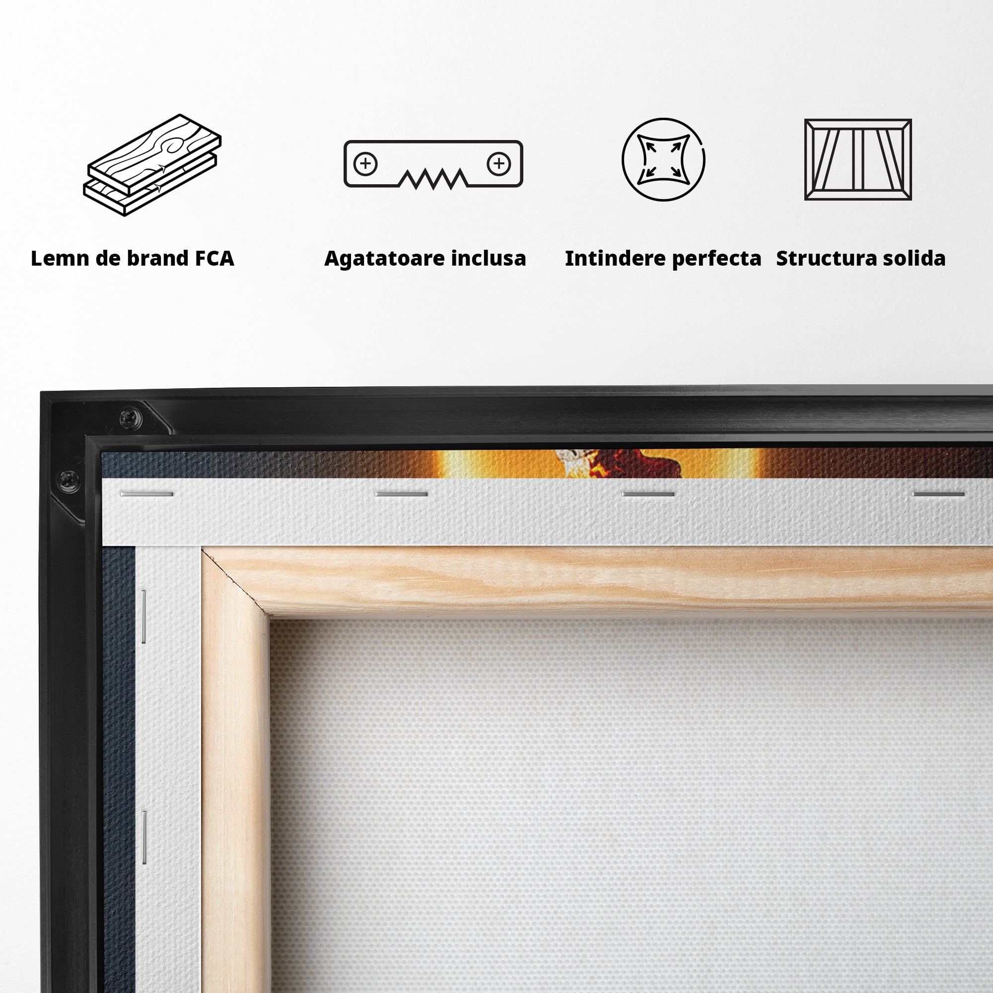 Tablou Canvas Premium LuxCanva® U1087, Omul Flacara, Arta Contemporana, Reflectie, Flacara, Om, Living, Birou, Culori Vibrante