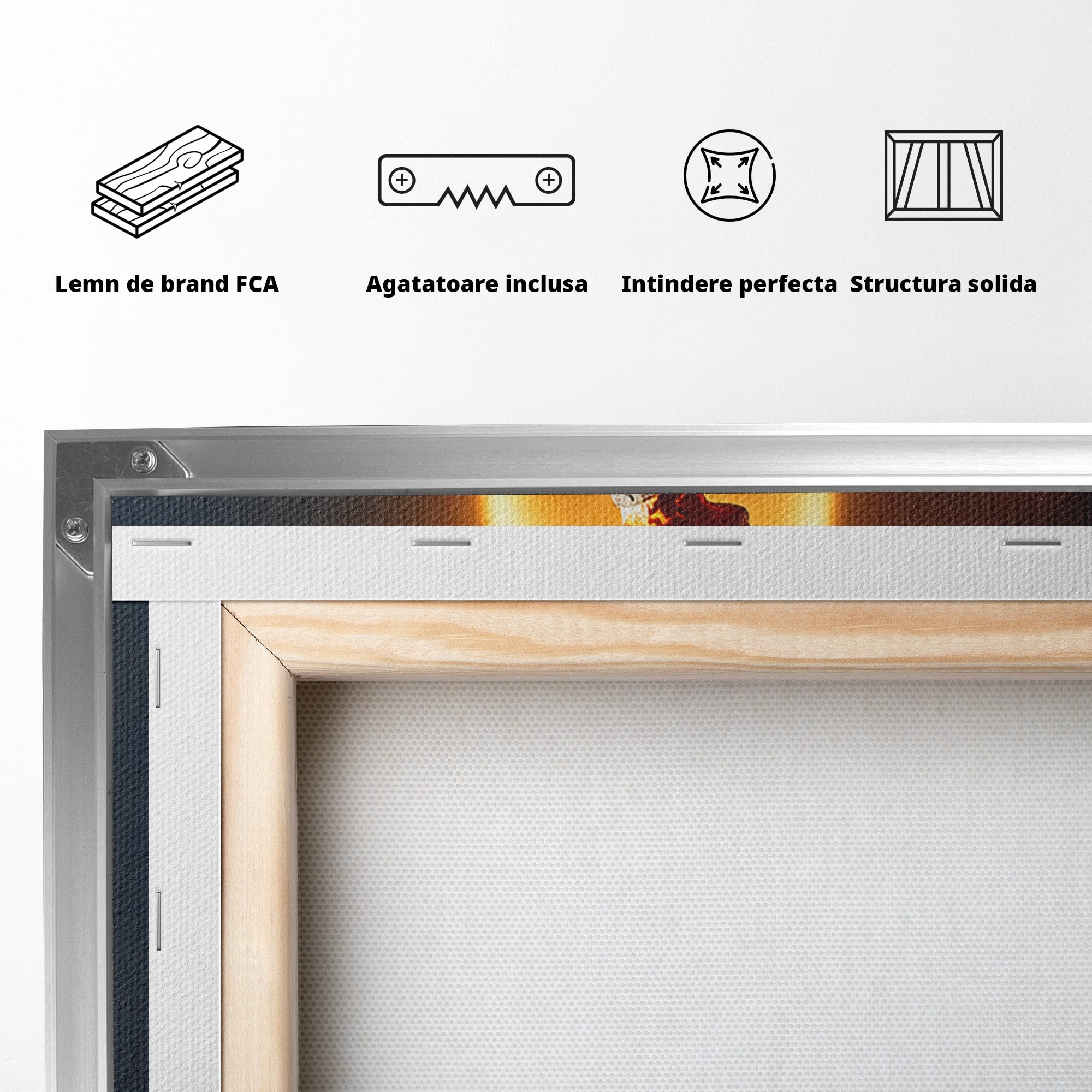 Tablou Canvas Premium LuxCanva® U1087, Omul Flacara, Arta Contemporana, Reflectie, Flacara, Om, Living, Birou, Culori Vibrante