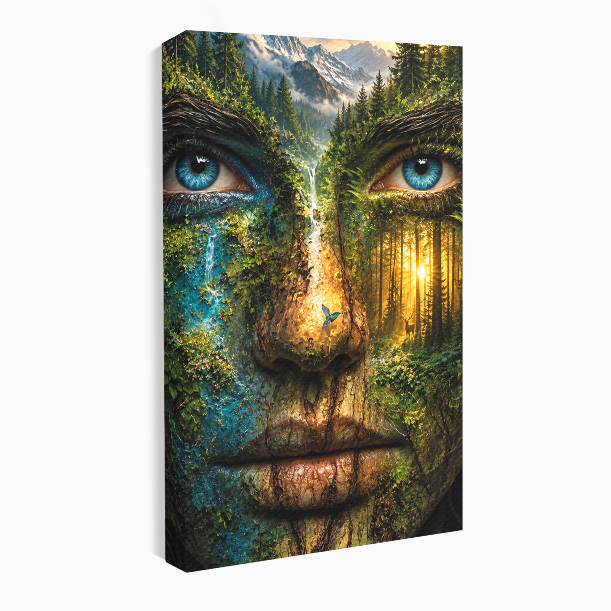 Tablou Canvas Premium LuxCanva® U1089, Chipul Naturii, Portret, Pictura, Peisaj,  Natura, Living, Culori Vibrante