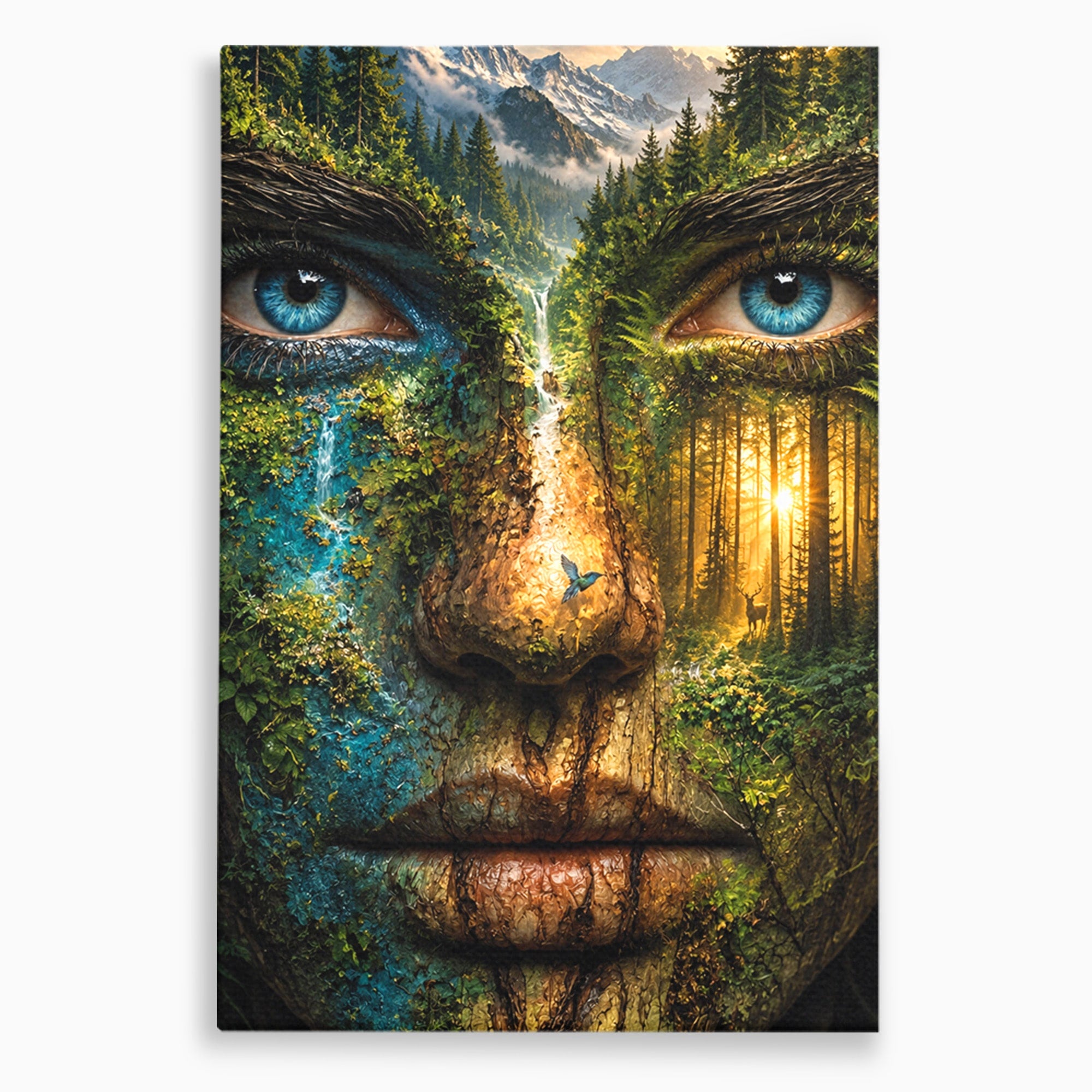 Tablou Canvas Premium LuxCanva® U1089, Chipul Naturii, Portret, Pictura, Peisaj,  Natura, Living, Culori Vibrante