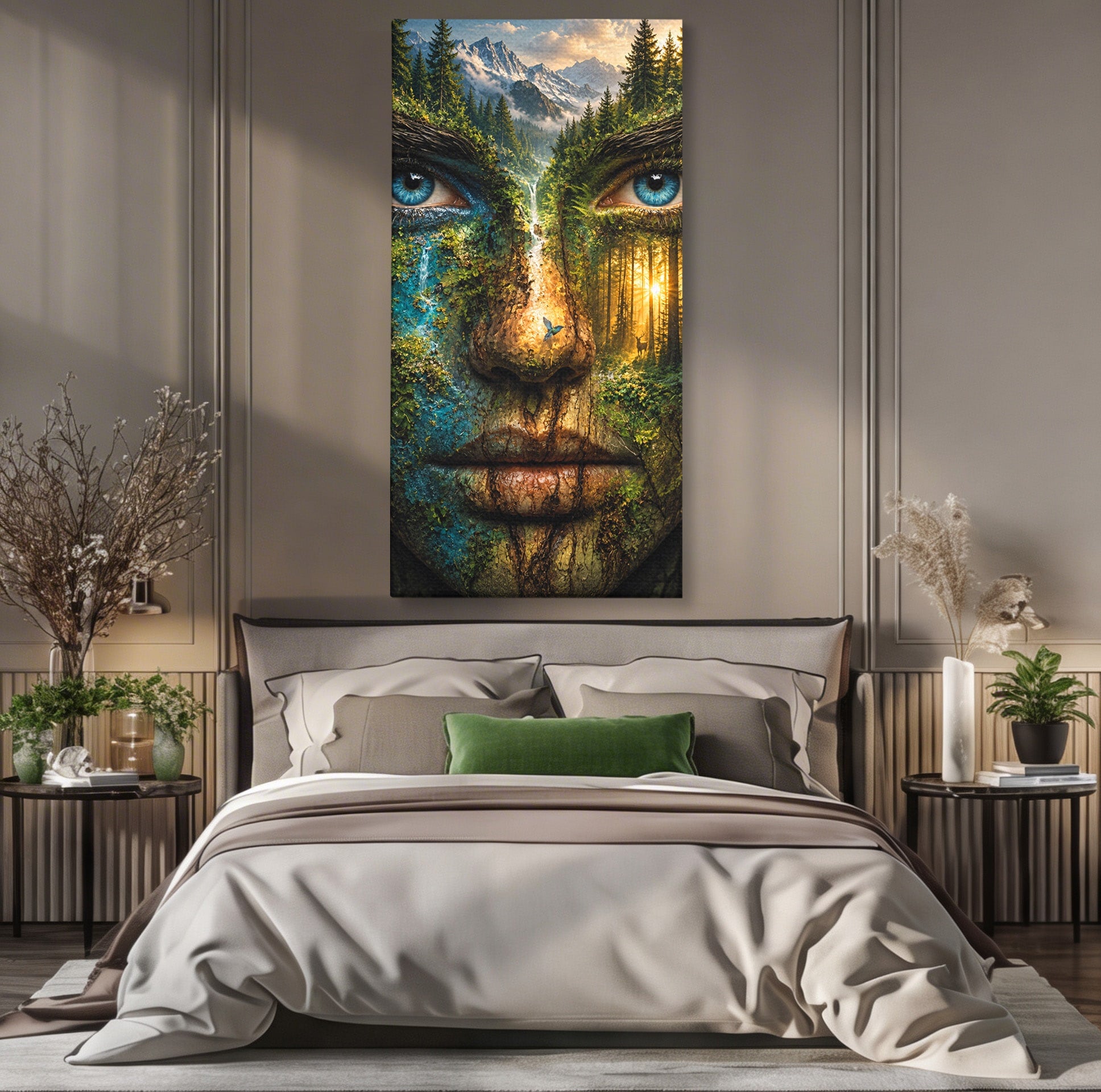 Tablou Canvas Premium LuxCanva® U1089, Chipul Naturii, Portret, Pictura, Peisaj,  Natura, Living, Culori Vibrante