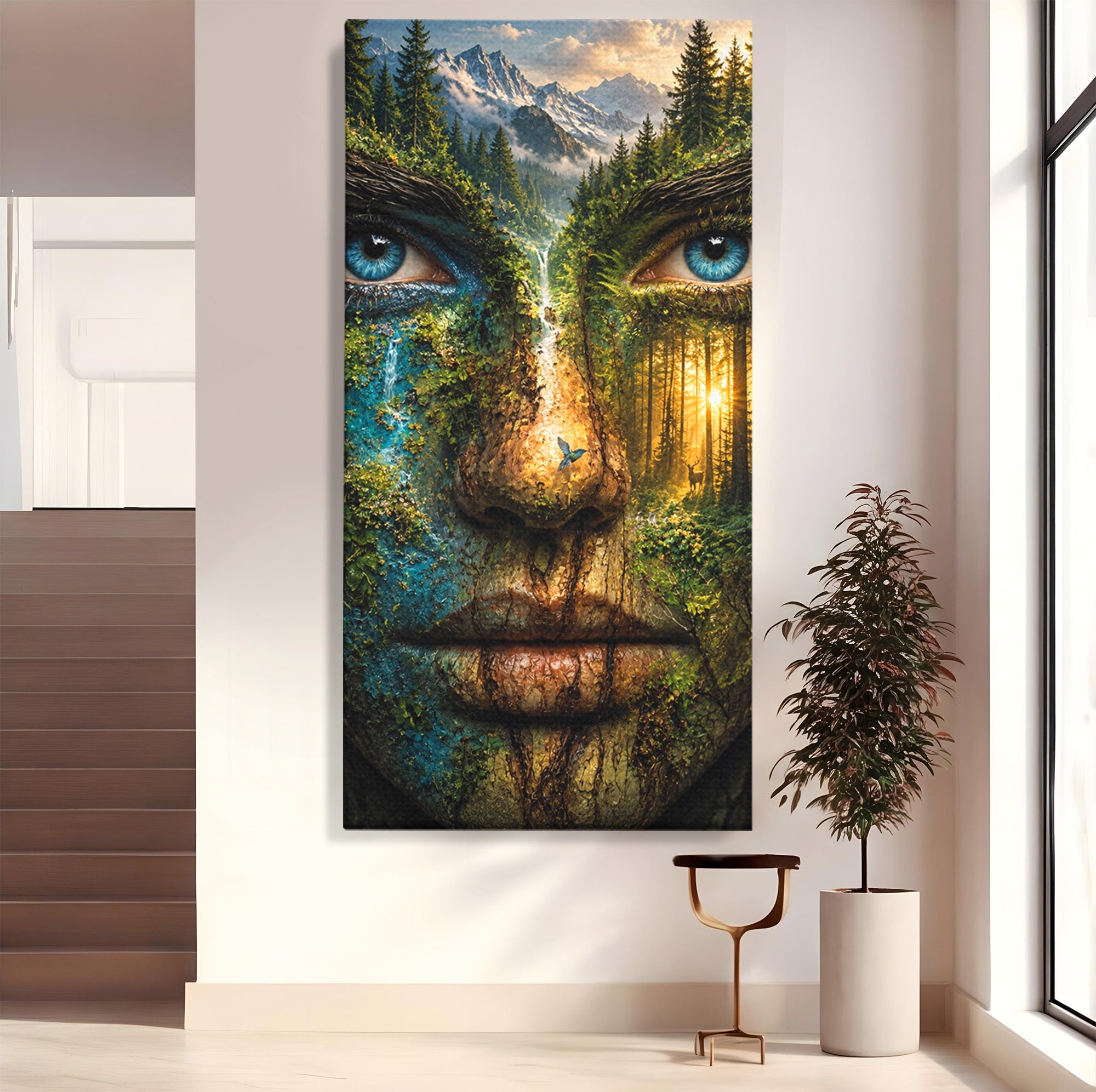 Tablou Canvas Premium LuxCanva® U1089, Chipul Naturii, Portret, Pictura, Peisaj,  Natura, Living, Culori Vibrante