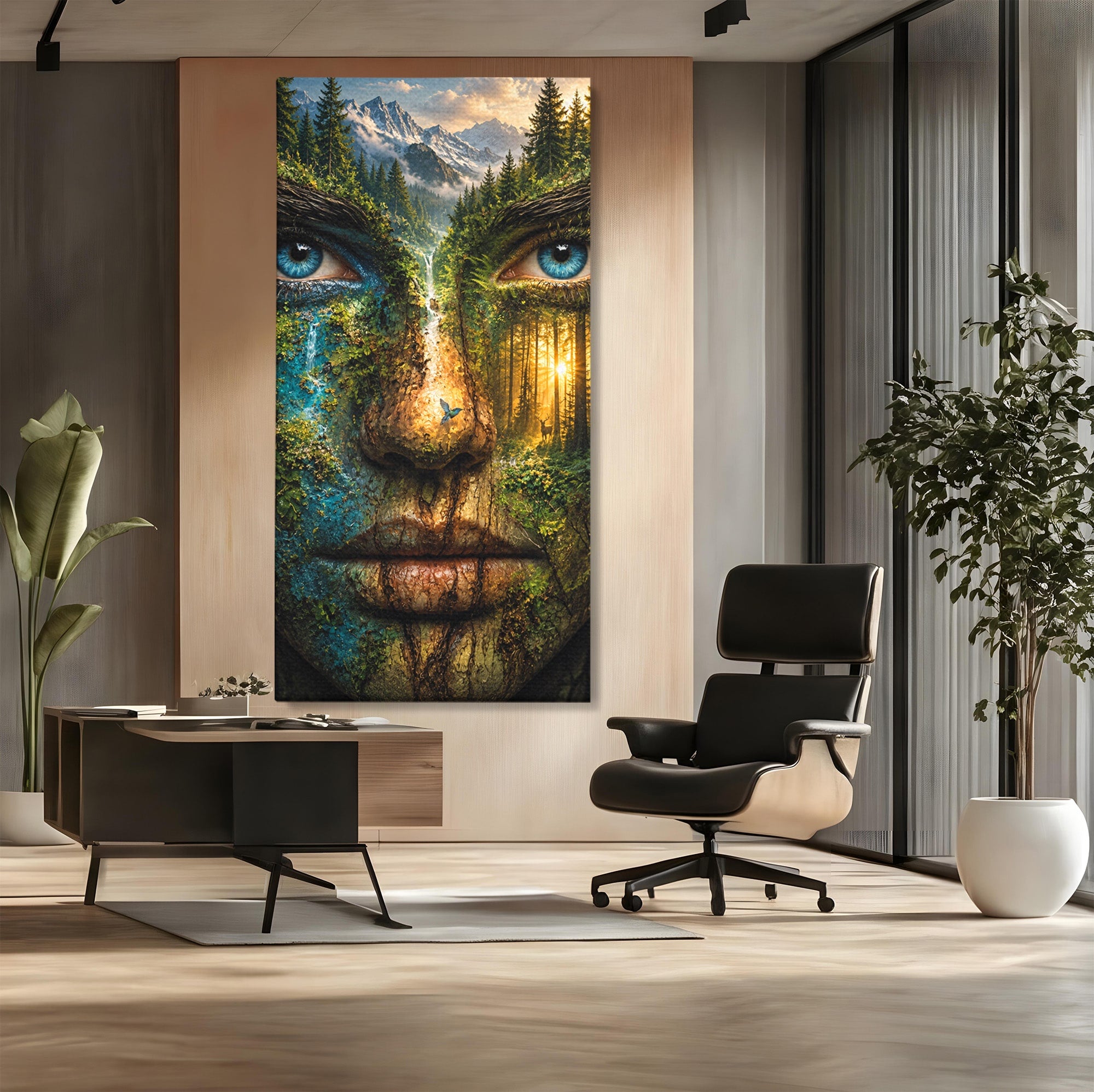 Tablou Canvas Premium LuxCanva® U1089, Chipul Naturii, Portret, Pictura, Peisaj,  Natura, Living, Culori Vibrante