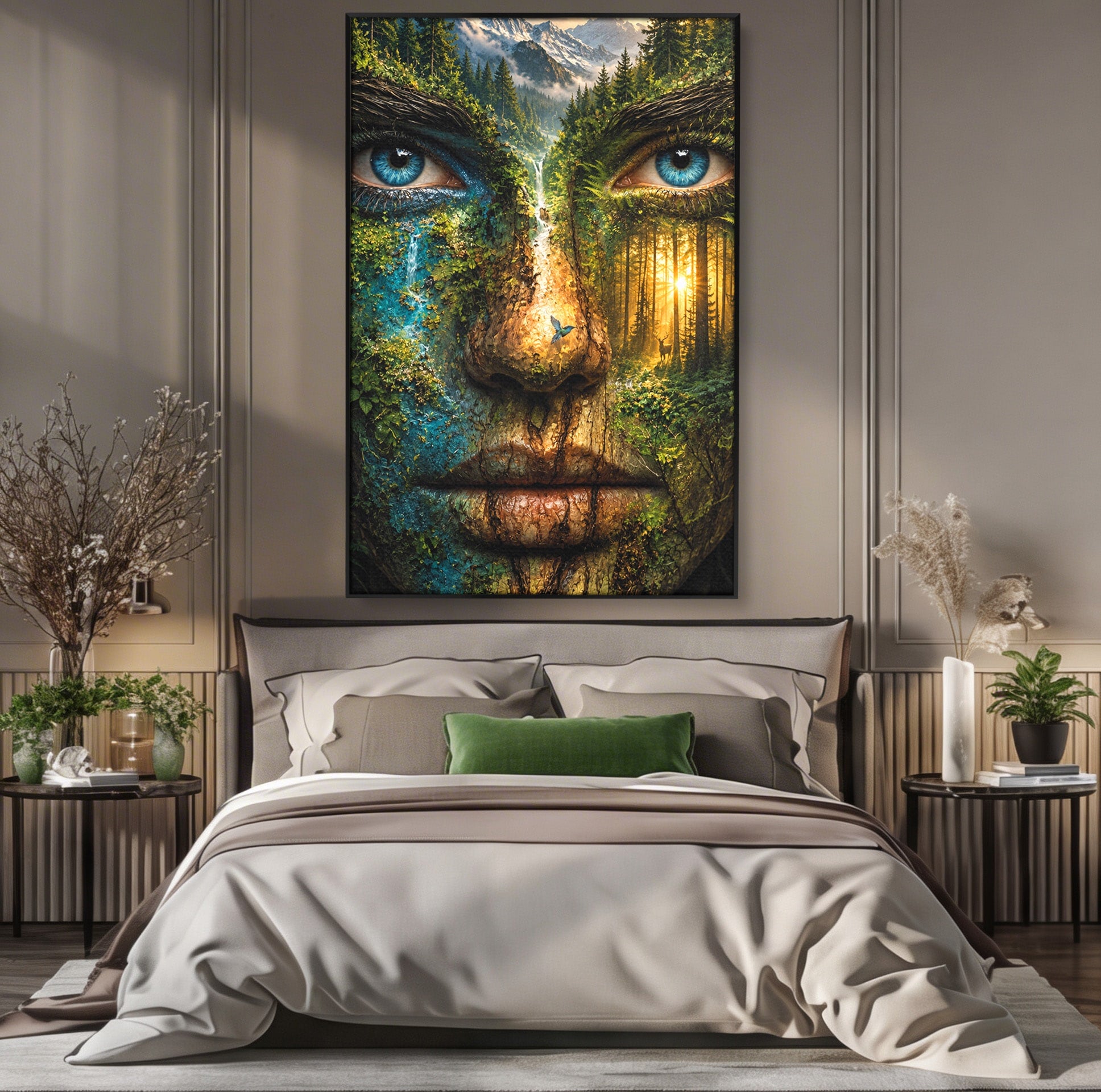 Tablou Canvas Premium LuxCanva® U1089, Chipul Naturii, Portret, Pictura, Peisaj,  Natura, Living, Culori Vibrante