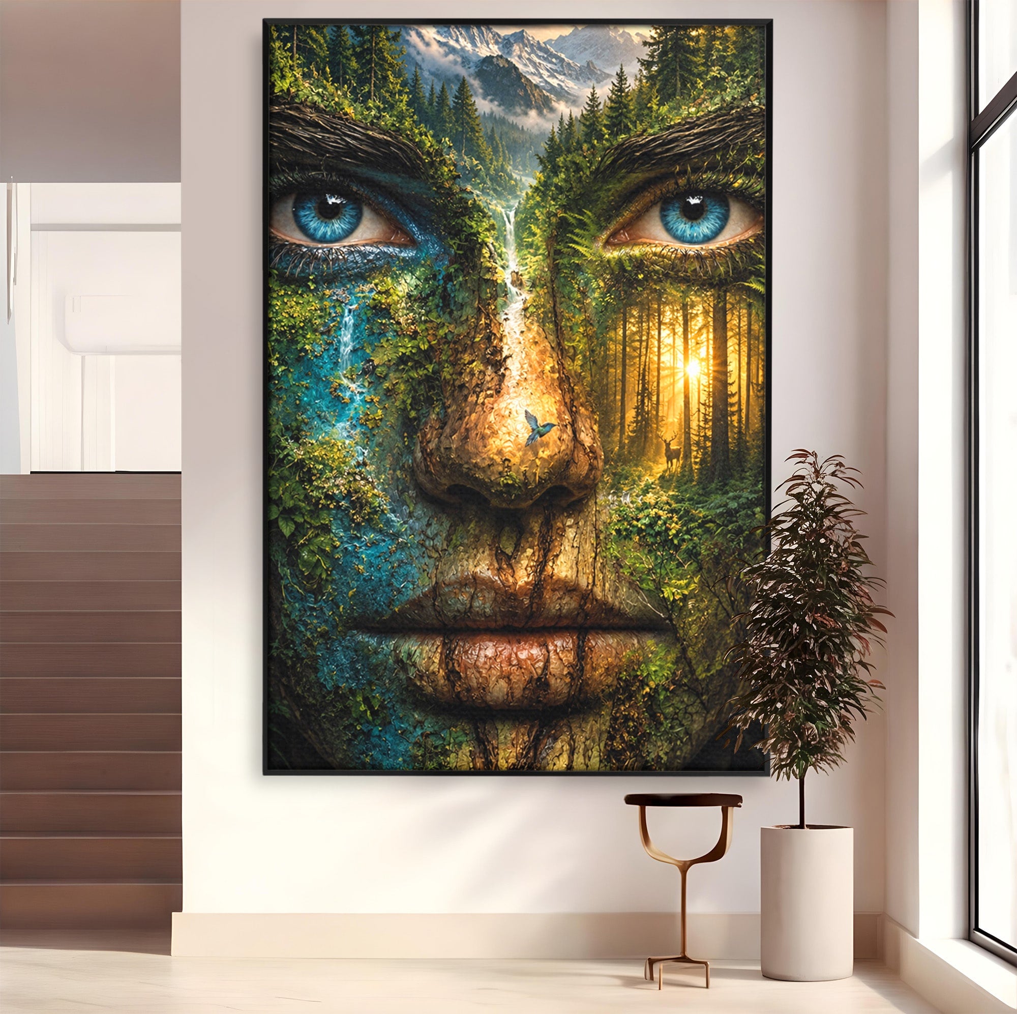 Tablou Canvas Premium LuxCanva® U1089, Chipul Naturii, Portret, Pictura, Peisaj,  Natura, Living, Culori Vibrante