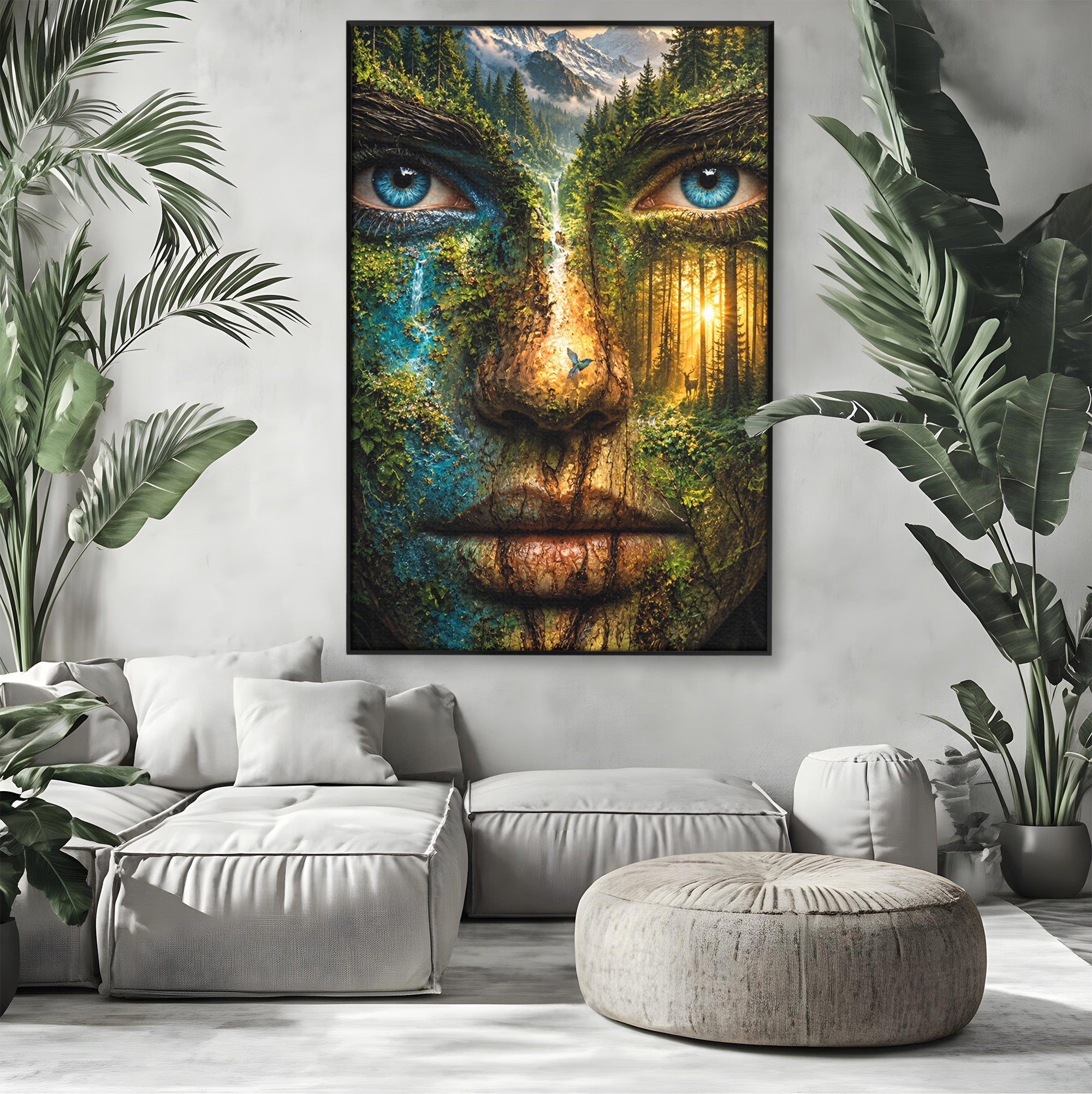 Tablou Canvas Premium LuxCanva® U1089, Chipul Naturii, Portret, Pictura, Peisaj,  Natura, Living, Culori Vibrante