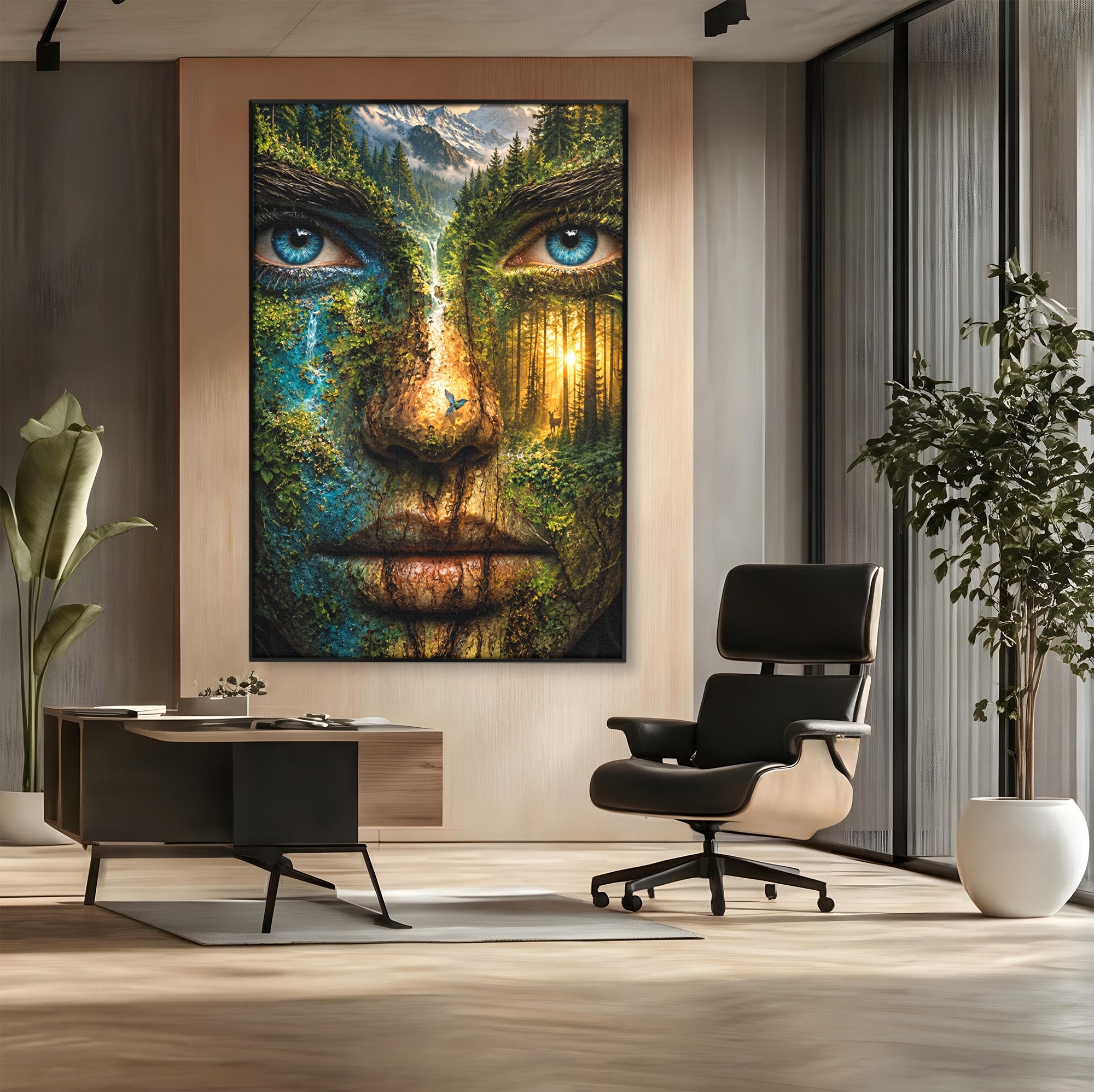 Tablou Canvas Premium LuxCanva® U1089, Chipul Naturii, Portret, Pictura, Peisaj,  Natura, Living, Culori Vibrante