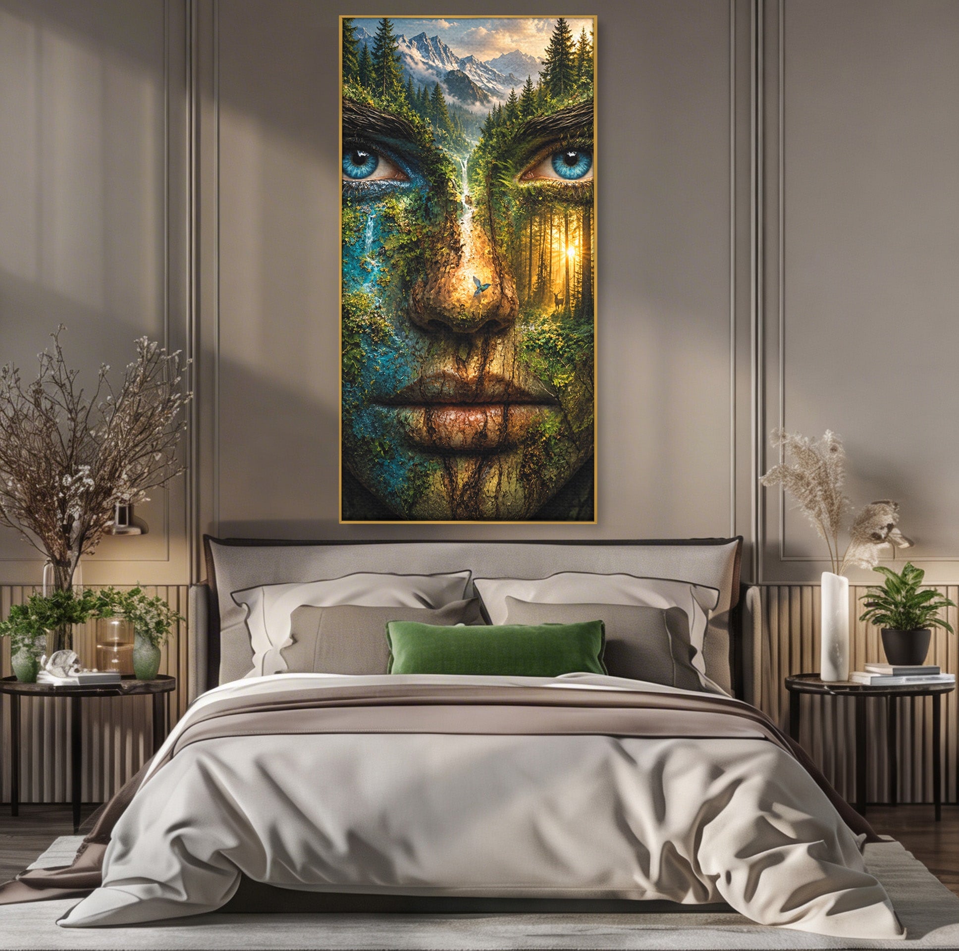 Tablou Canvas Premium LuxCanva® U1089, Chipul Naturii, Portret, Pictura, Peisaj,  Natura, Living, Culori Vibrante