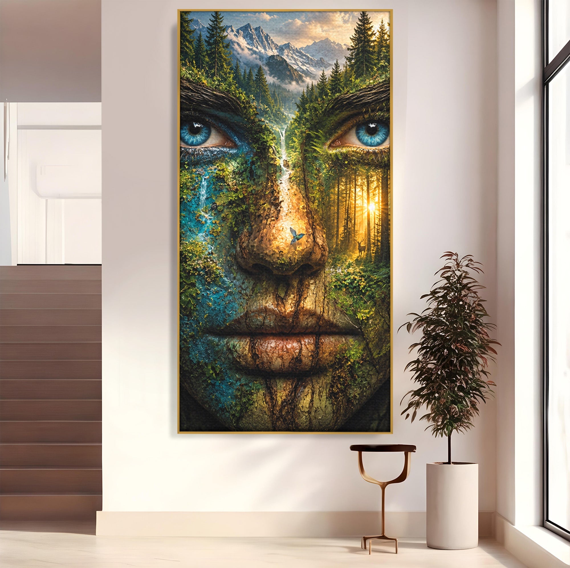 Tablou Canvas Premium LuxCanva® U1089, Chipul Naturii, Portret, Pictura, Peisaj,  Natura, Living, Culori Vibrante