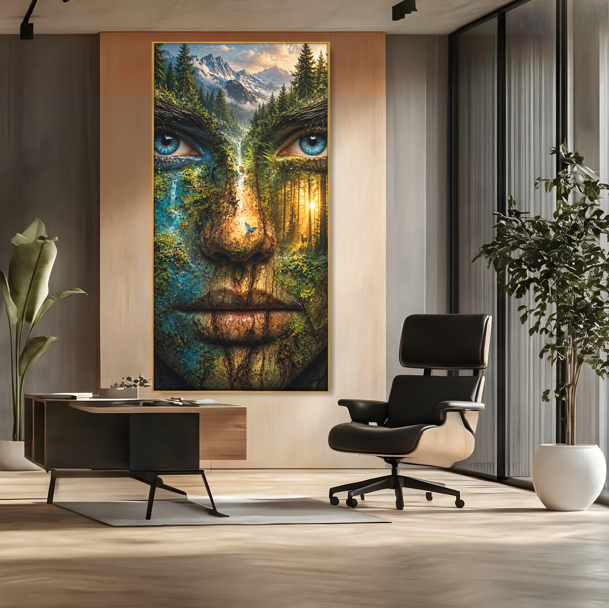 Tablou Canvas Premium LuxCanva® U1089, Chipul Naturii, Portret, Pictura, Peisaj,  Natura, Living, Culori Vibrante
