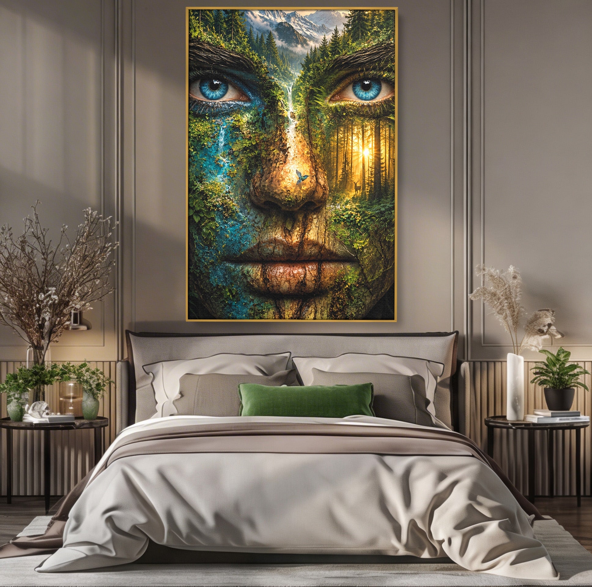 Tablou Canvas Premium LuxCanva® U1089, Chipul Naturii, Portret, Pictura, Peisaj,  Natura, Living, Culori Vibrante
