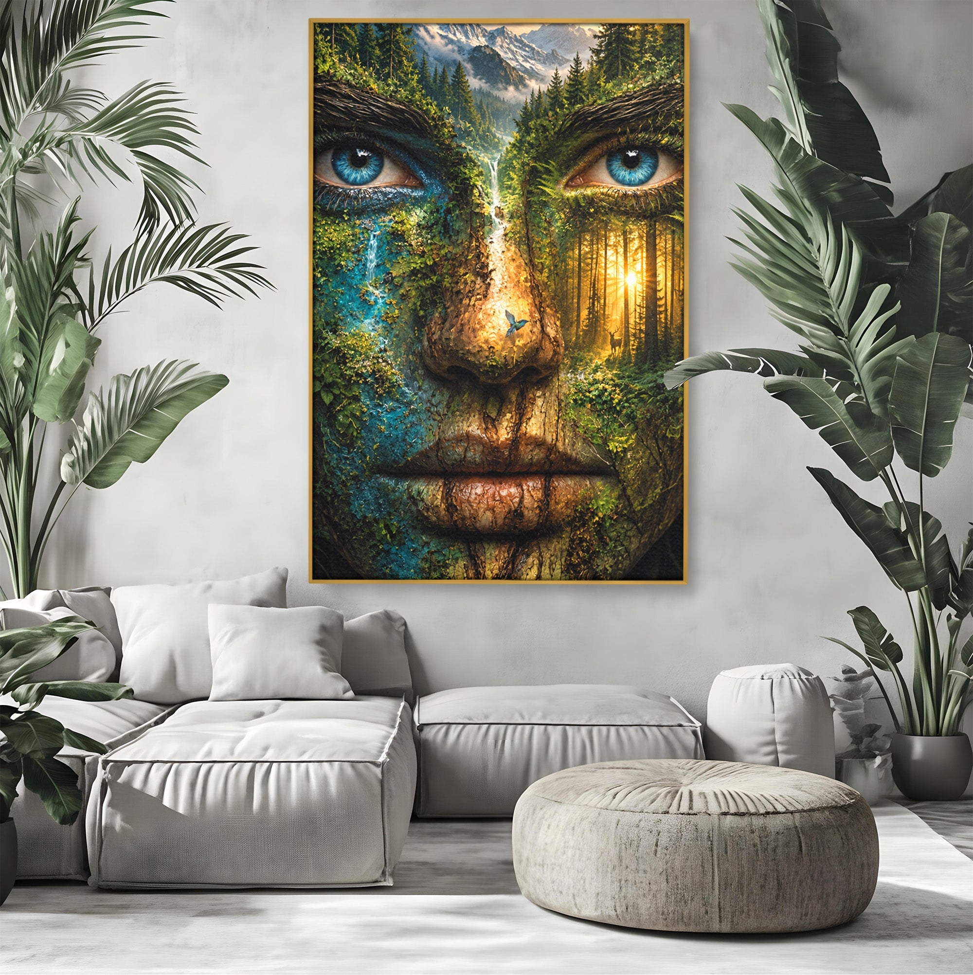 Tablou Canvas Premium LuxCanva® U1089, Chipul Naturii, Portret, Pictura, Peisaj,  Natura, Living, Culori Vibrante