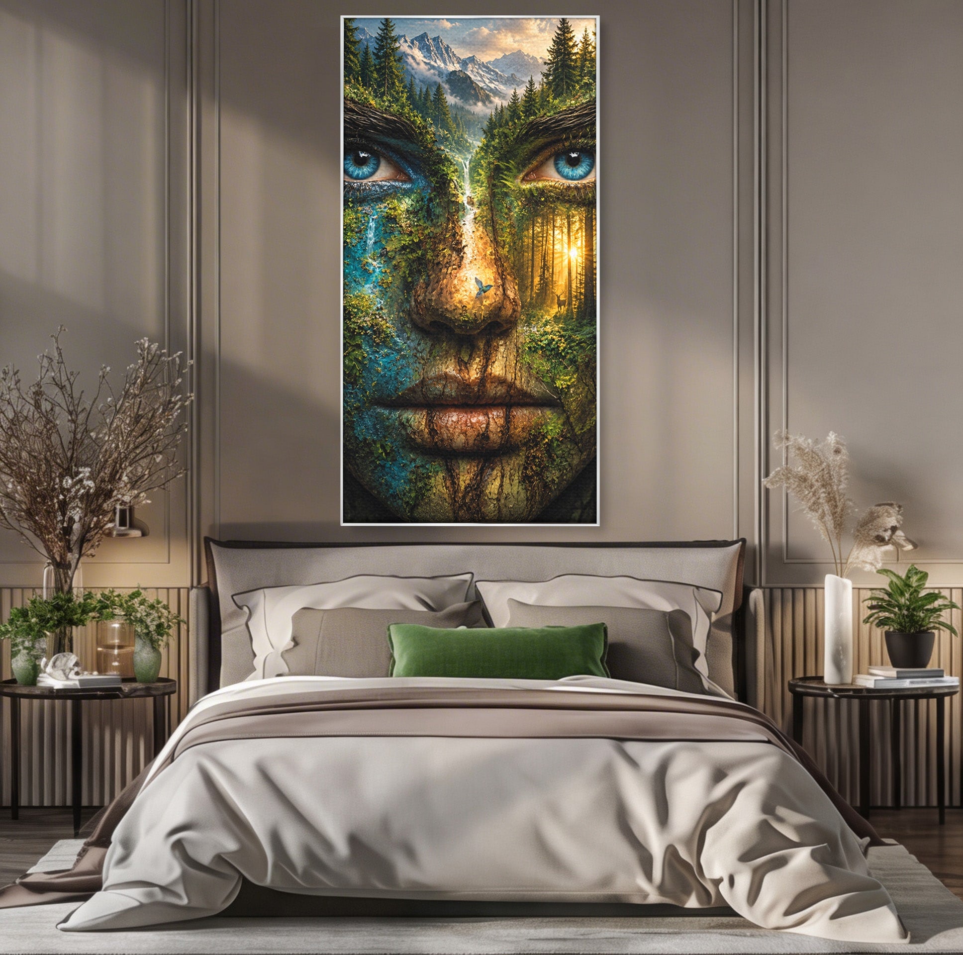 Tablou Canvas Premium LuxCanva® U1089, Chipul Naturii, Portret, Pictura, Peisaj,  Natura, Living, Culori Vibrante