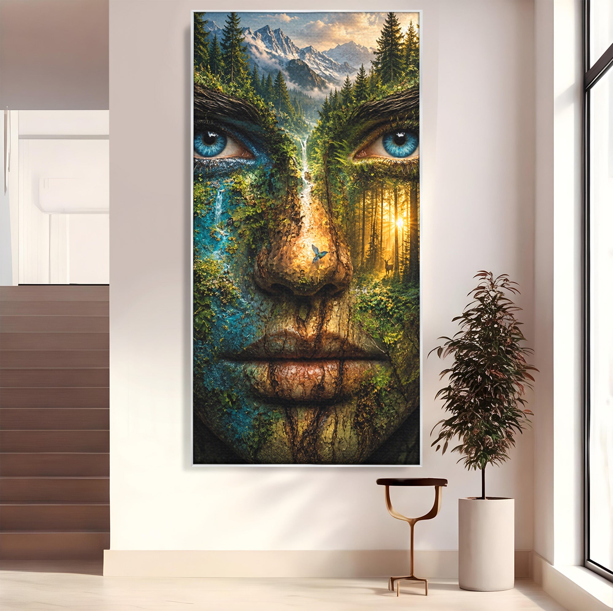 Tablou Canvas Premium LuxCanva® U1089, Chipul Naturii, Portret, Pictura, Peisaj,  Natura, Living, Culori Vibrante