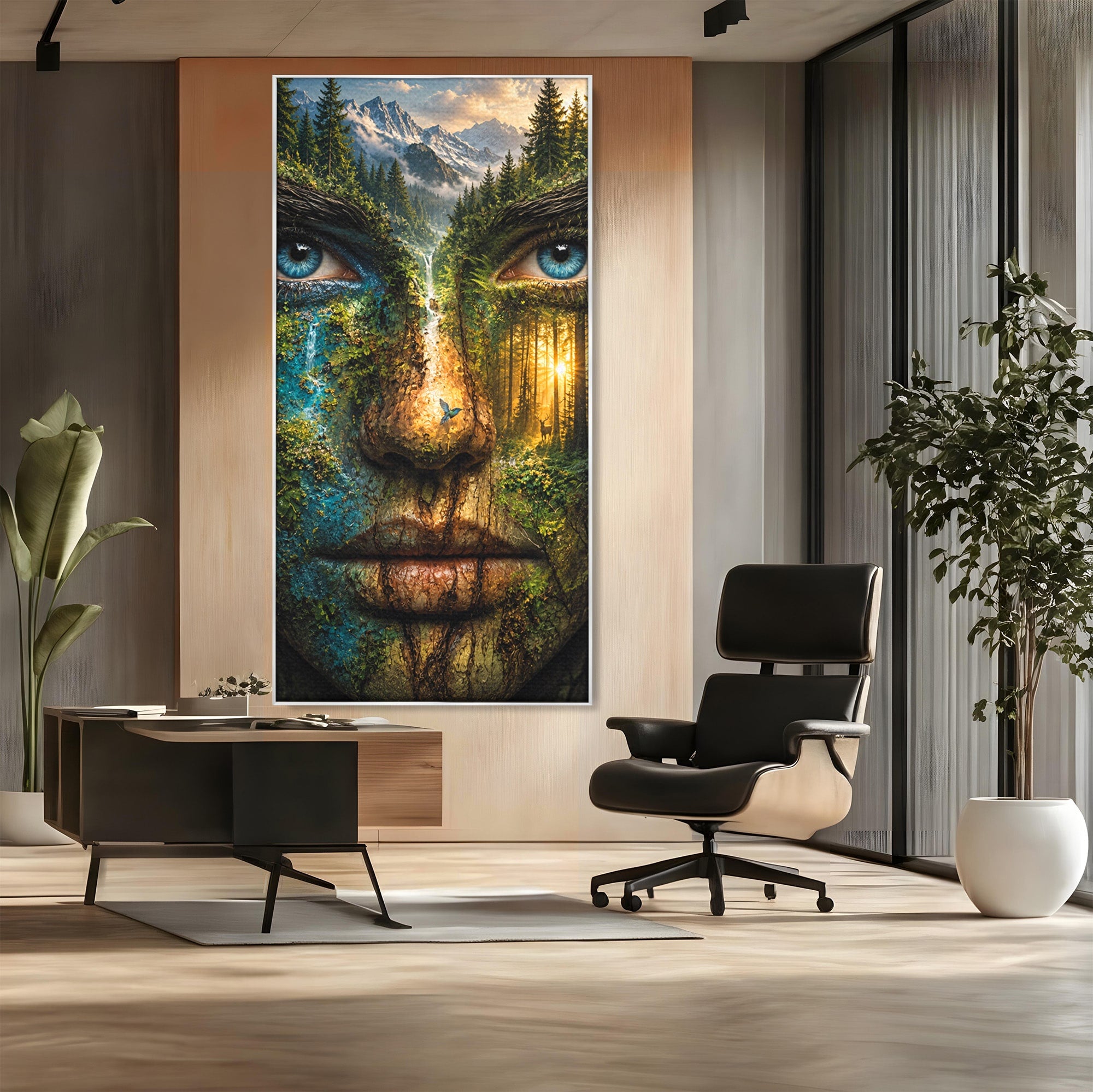 Tablou Canvas Premium LuxCanva® U1089, Chipul Naturii, Portret, Pictura, Peisaj,  Natura, Living, Culori Vibrante