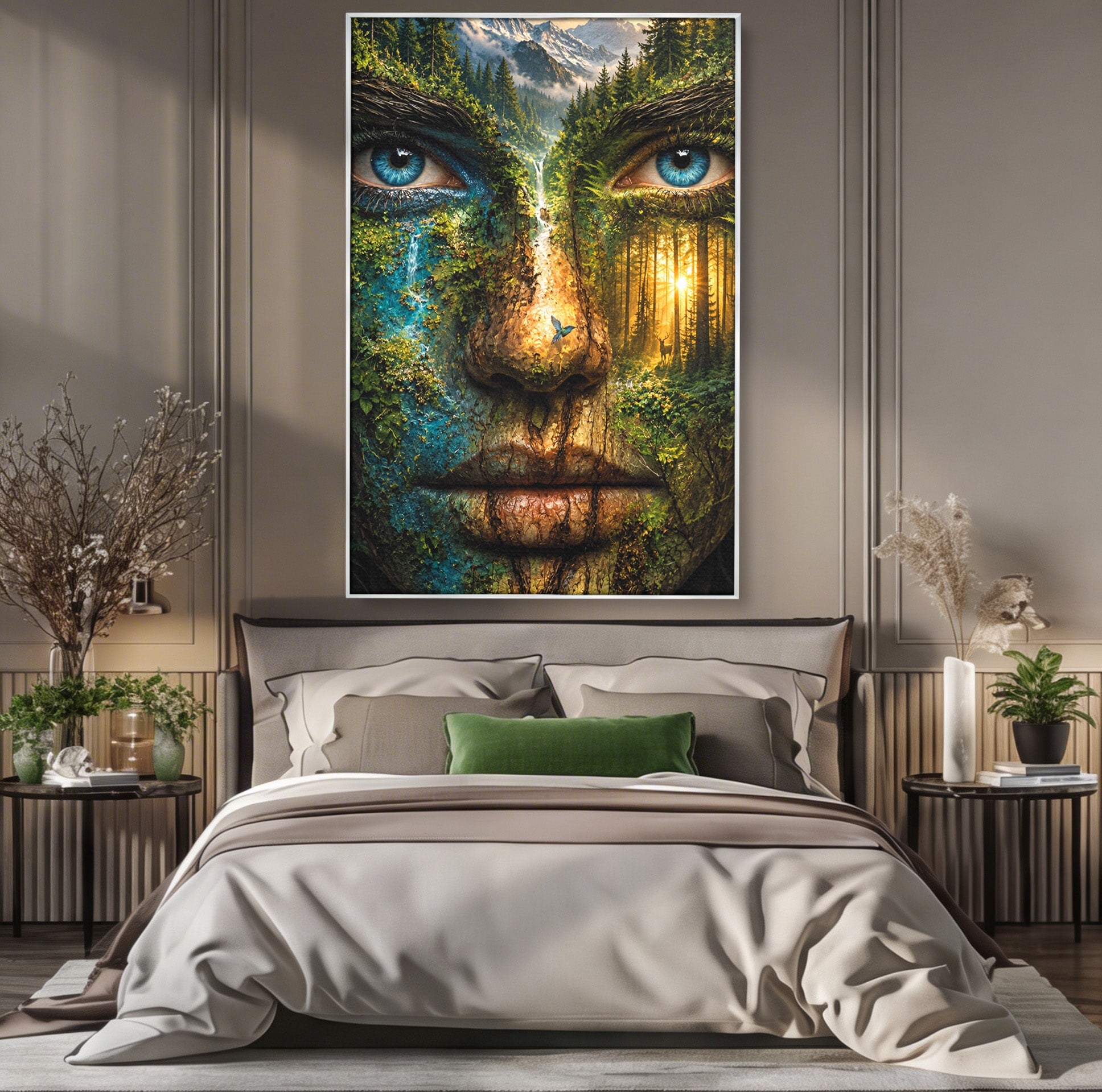 Tablou Canvas Premium LuxCanva® U1089, Chipul Naturii, Portret, Pictura, Peisaj,  Natura, Living, Culori Vibrante