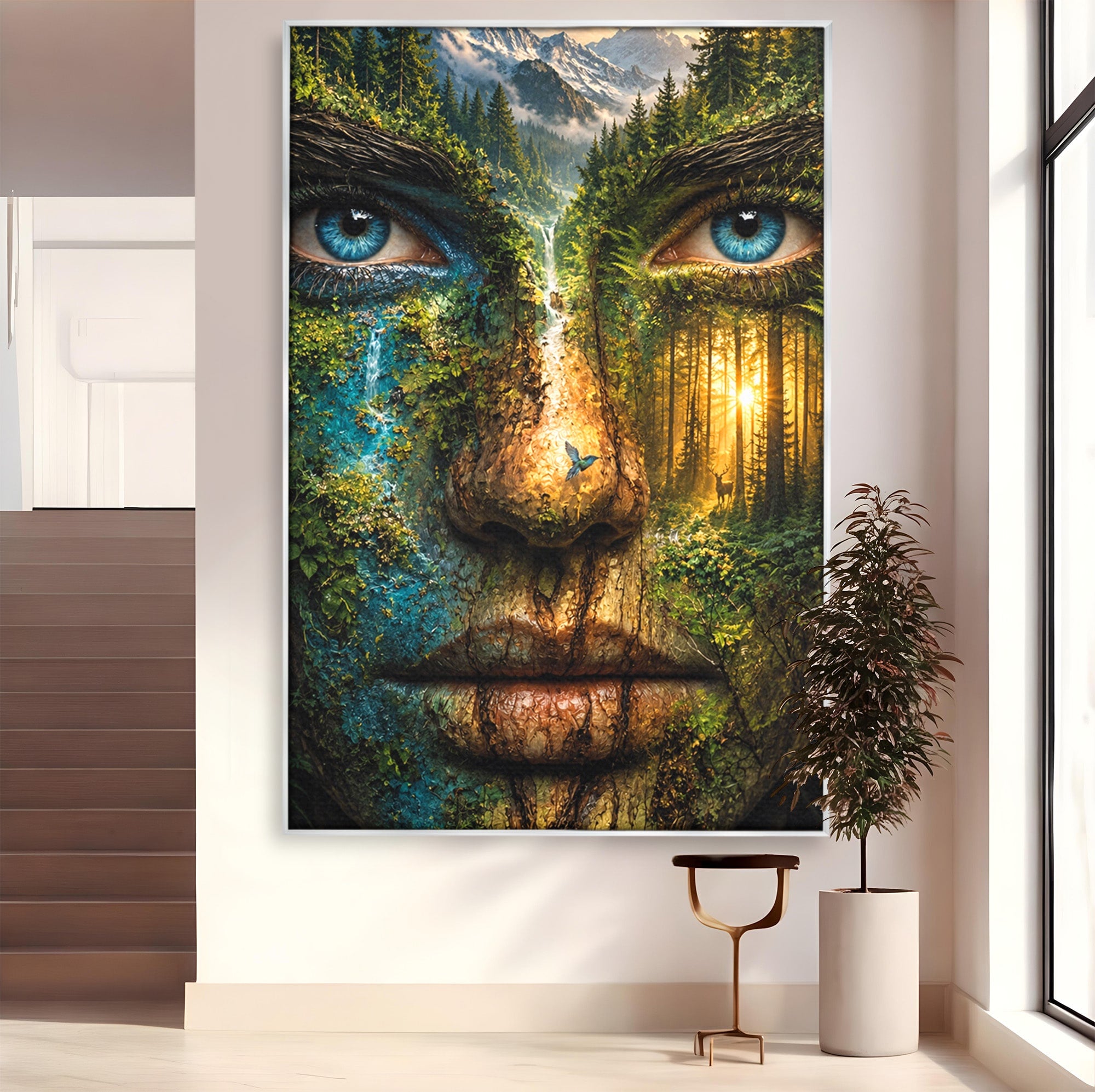 Tablou Canvas Premium LuxCanva® U1089, Chipul Naturii, Portret, Pictura, Peisaj,  Natura, Living, Culori Vibrante