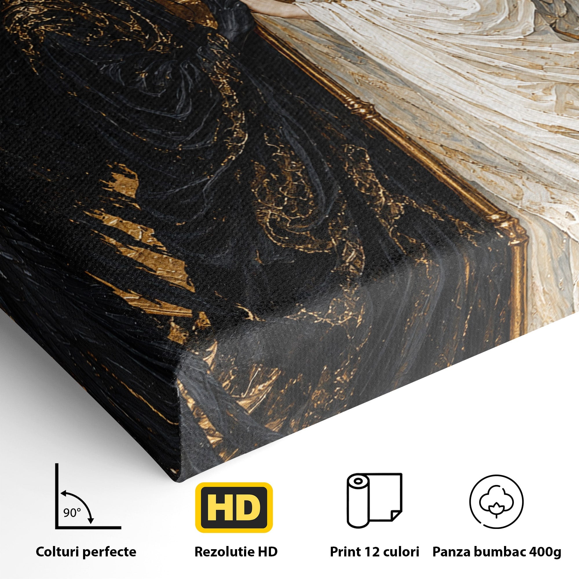 Tablou Canvas Premium LuxCanva® U1090, Ingerul si Demonul, Dualitate, Simbolism, Demon, Inger, Dormitor, Culori Vibrante