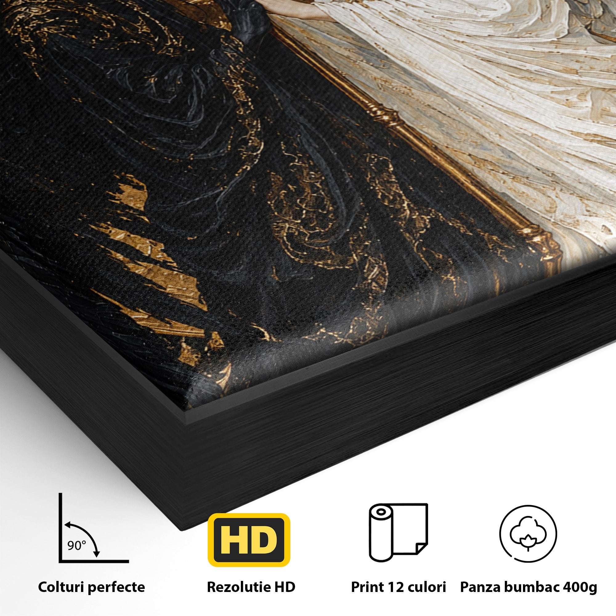 Tablou Canvas Premium LuxCanva® U1090, Ingerul si Demonul, Dualitate, Simbolism, Demon, Inger, Dormitor, Culori Vibrante