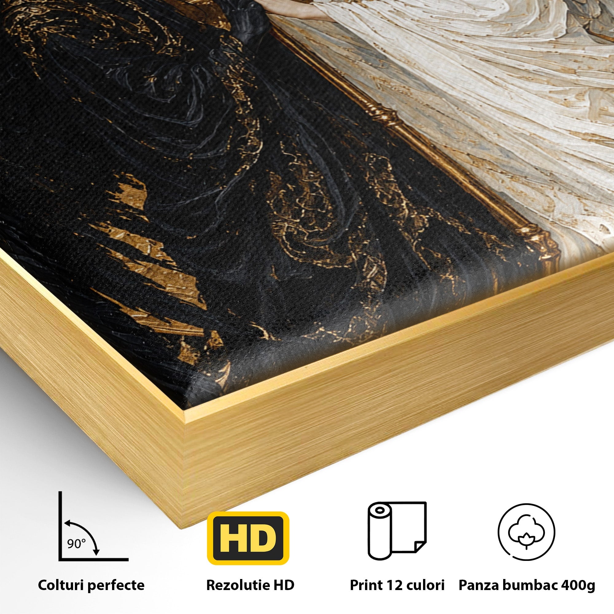 Tablou Canvas Premium LuxCanva® U1090, Ingerul si Demonul, Dualitate, Simbolism, Demon, Inger, Dormitor, Culori Vibrante