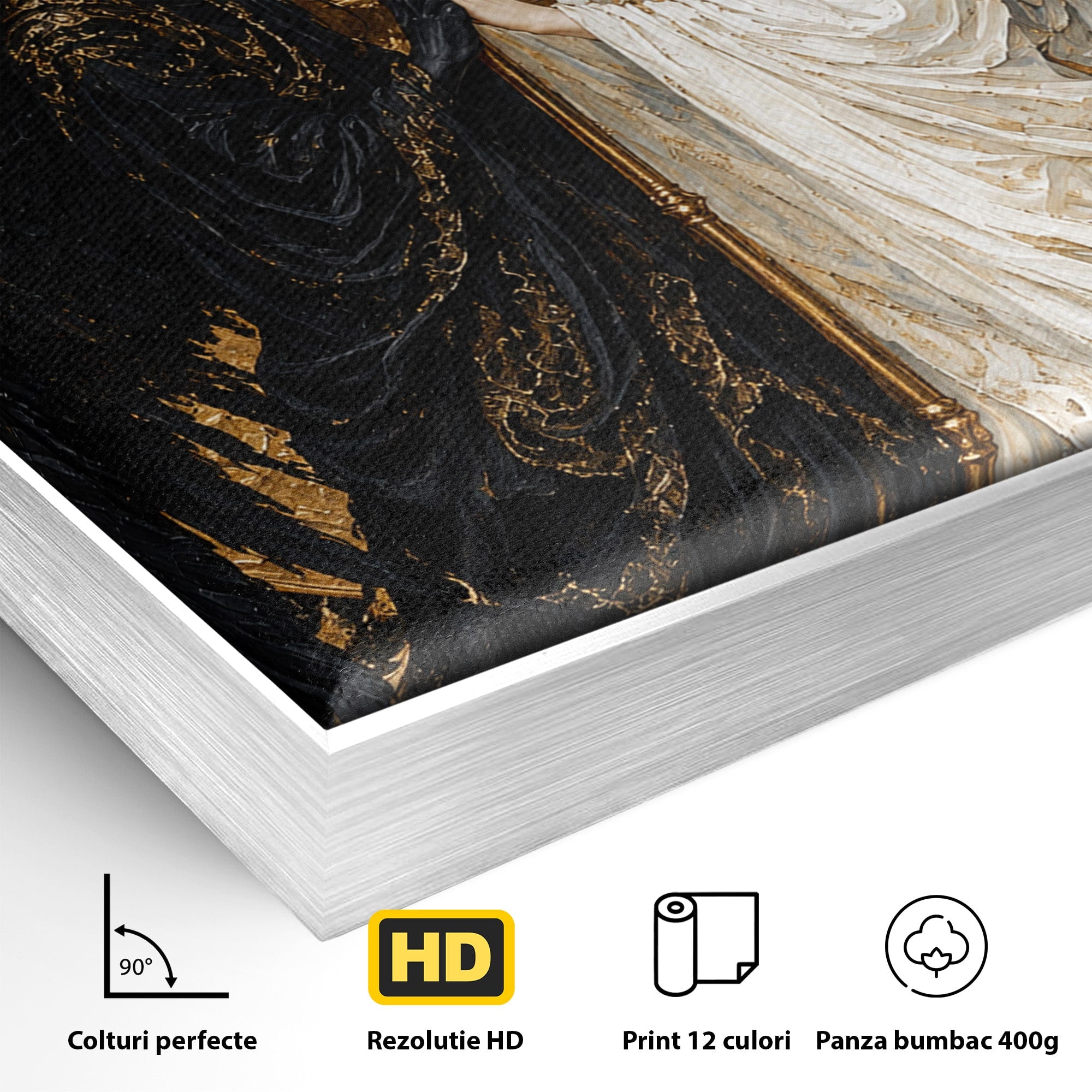 Tablou Canvas Premium LuxCanva® U1090, Ingerul si Demonul, Dualitate, Simbolism, Demon, Inger, Dormitor, Culori Vibrante
