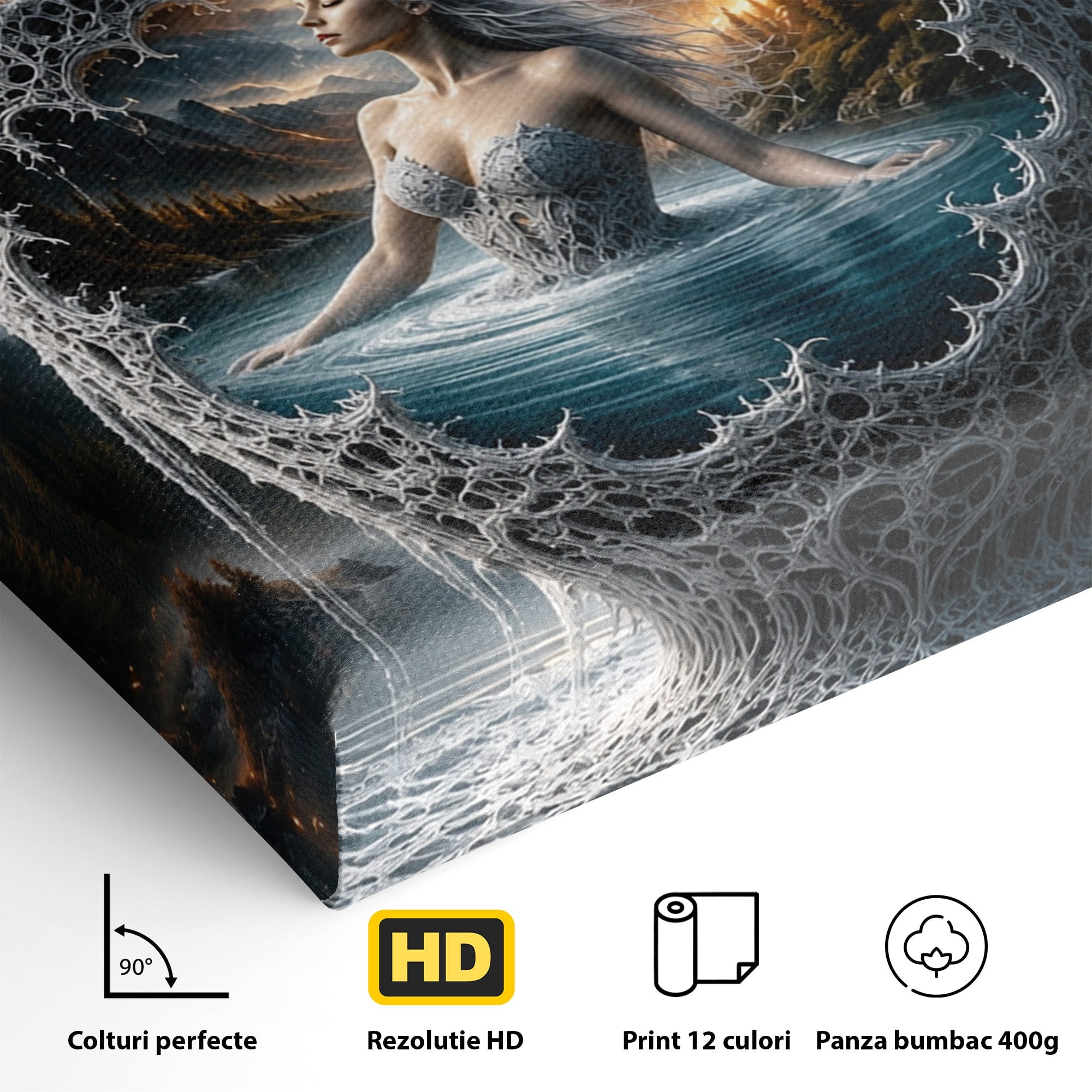 Tablou Canvas Premium LuxCanva® U1091, Castelul Din Ceasca, Fantezie, Peisaj, Mister, Castel, Dormitor, Culori Vibrante