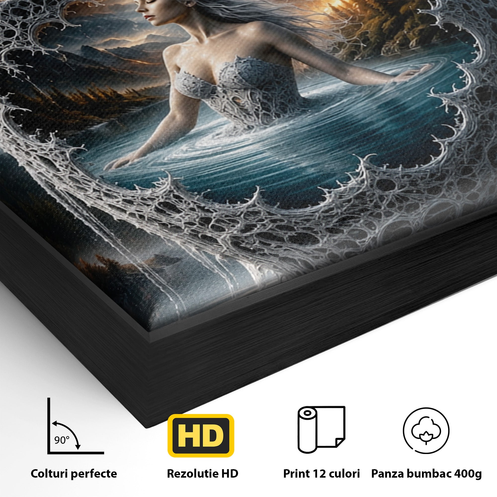 Tablou Canvas Premium LuxCanva® U1091, Castelul Din Ceasca, Fantezie, Peisaj, Mister, Castel, Dormitor, Culori Vibrante