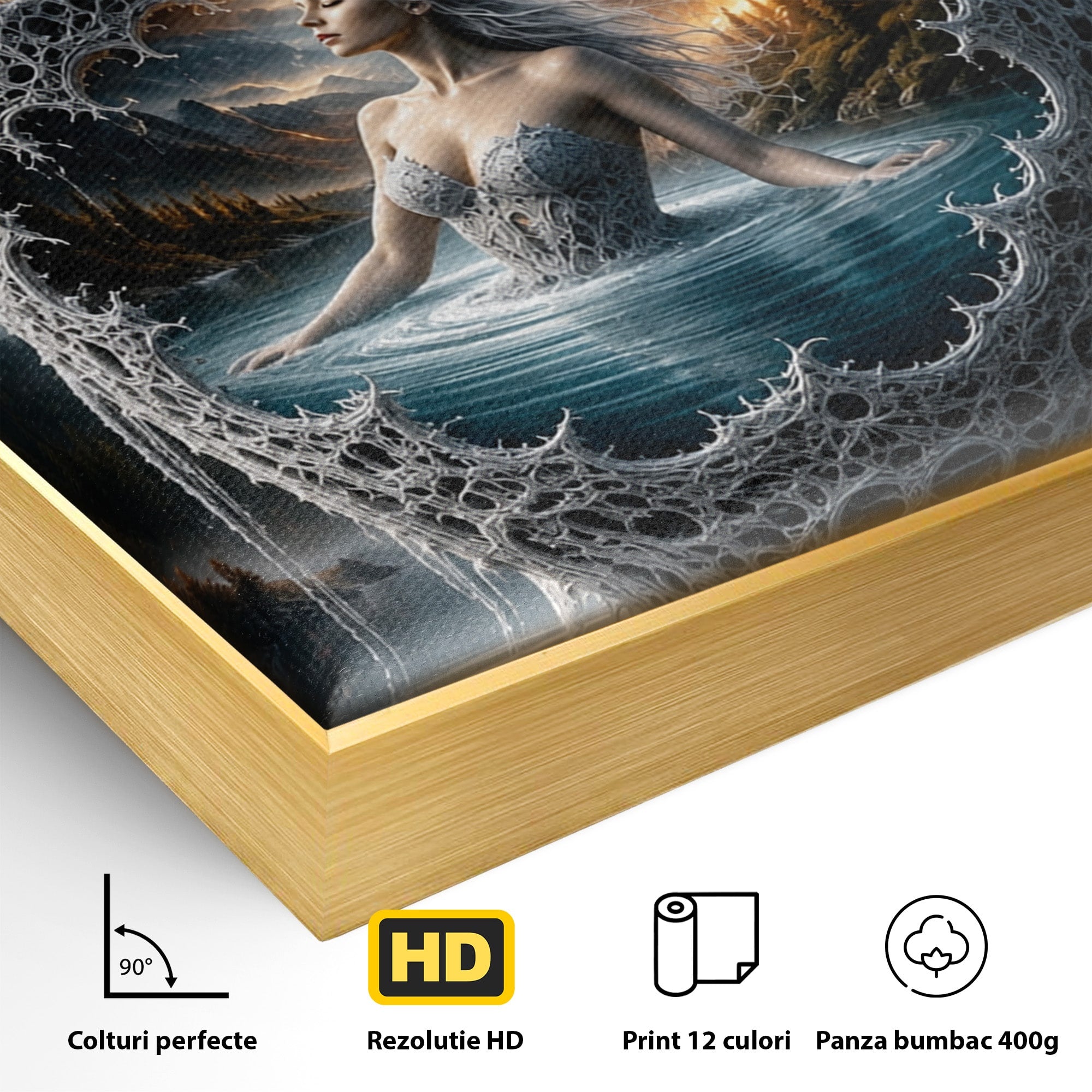 Tablou Canvas Premium LuxCanva® U1091, Castelul Din Ceasca, Fantezie, Peisaj, Mister, Castel, Dormitor, Culori Vibrante