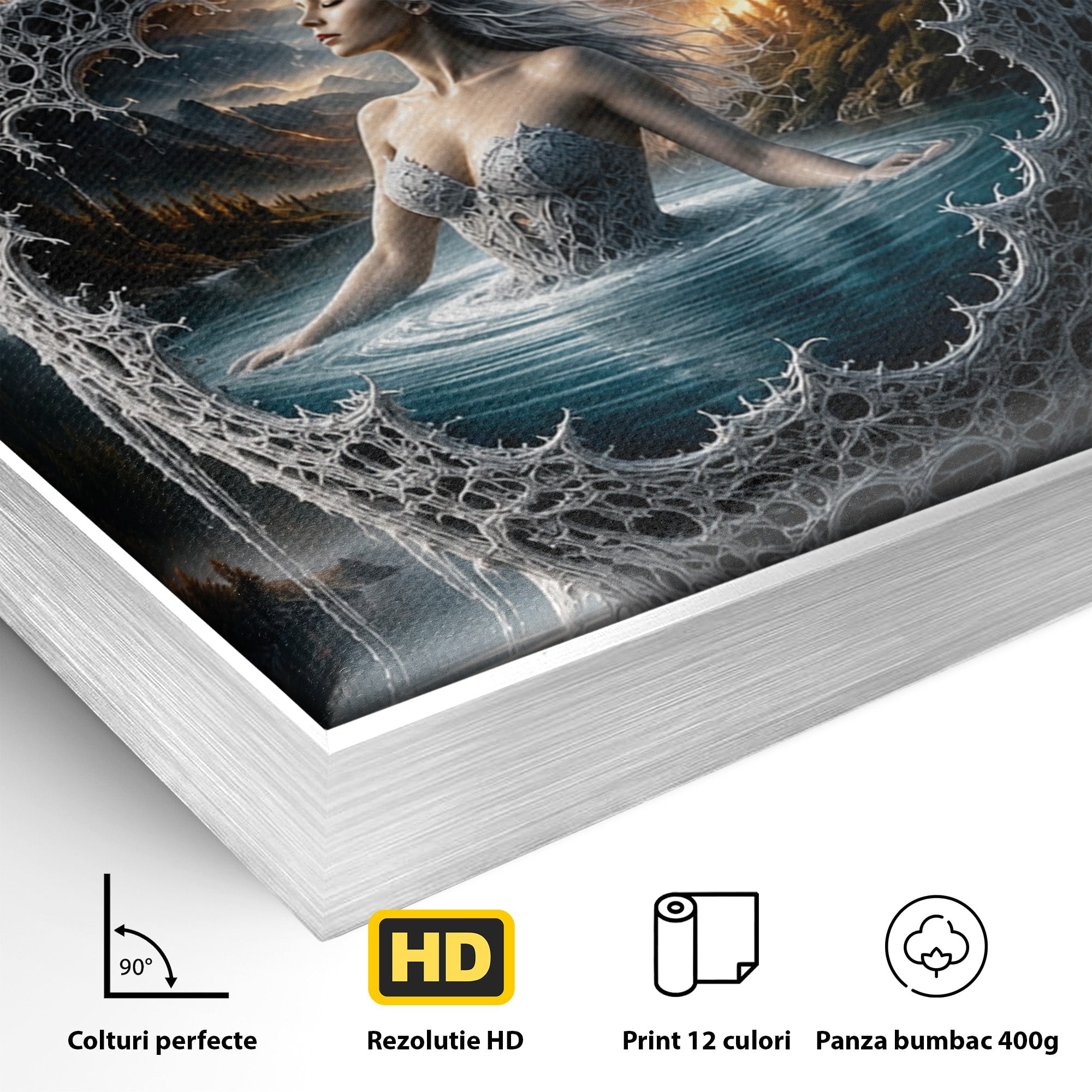Tablou Canvas Premium LuxCanva® U1091, Castelul Din Ceasca, Fantezie, Peisaj, Mister, Castel, Dormitor, Culori Vibrante