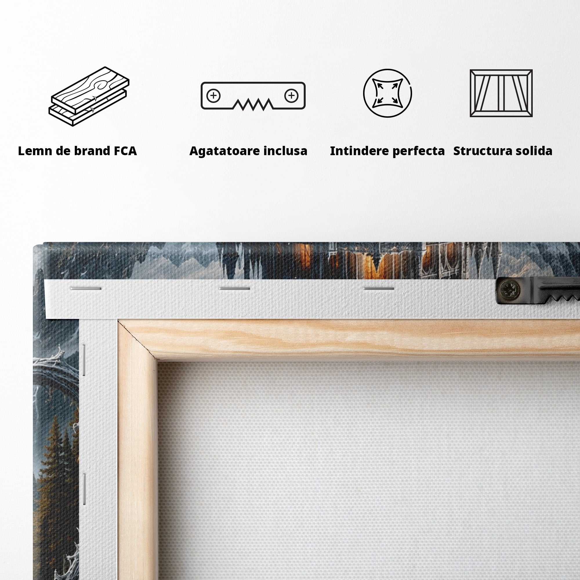 Tablou Canvas Premium LuxCanva® U1091, Castelul Din Ceasca, Fantezie, Peisaj, Mister, Castel, Dormitor, Culori Vibrante