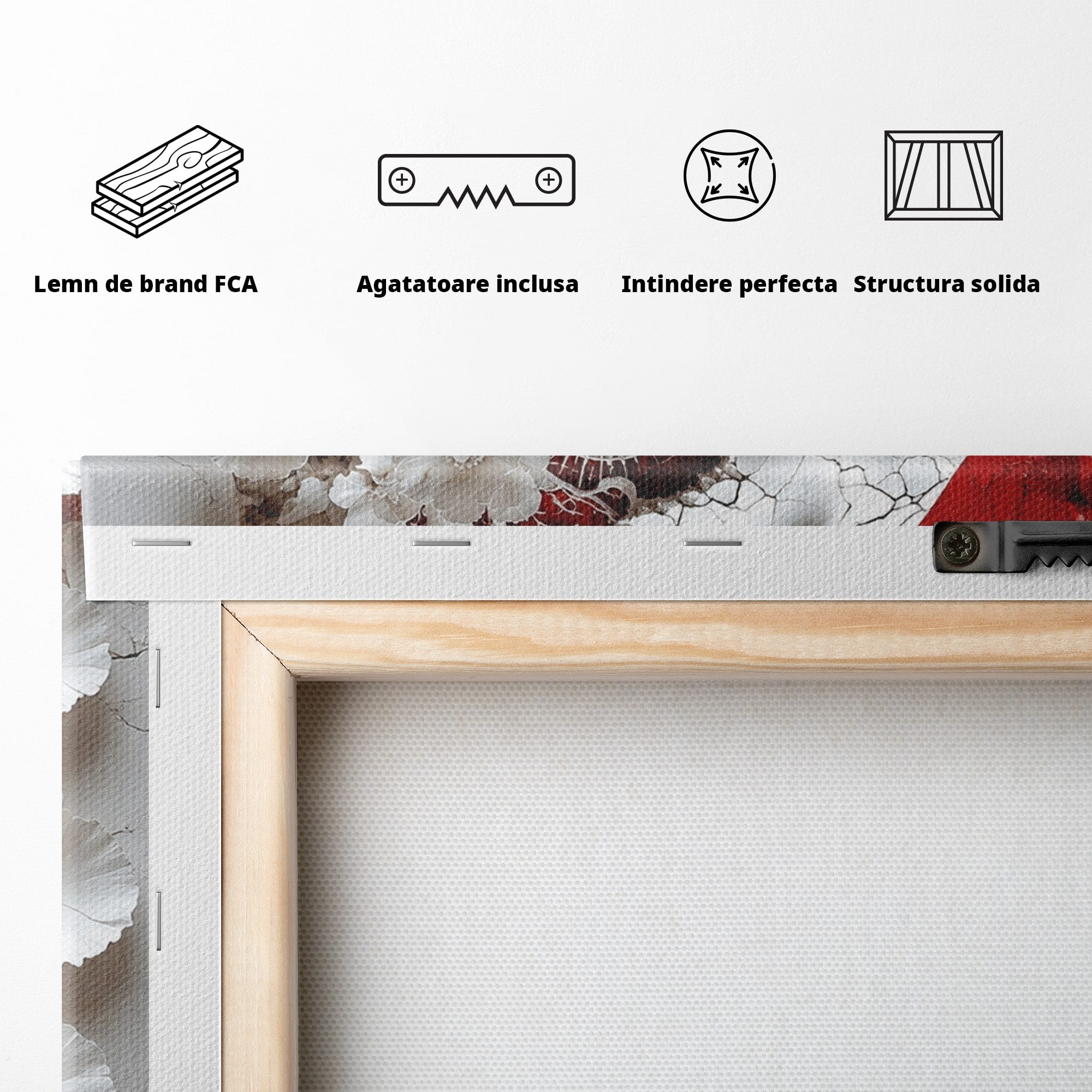 Tablou Canvas Premium LuxCanva® U1092, Chipul Delicat,  Floral, Arta, Detaliu, Chip, Living, Culori Vibrante