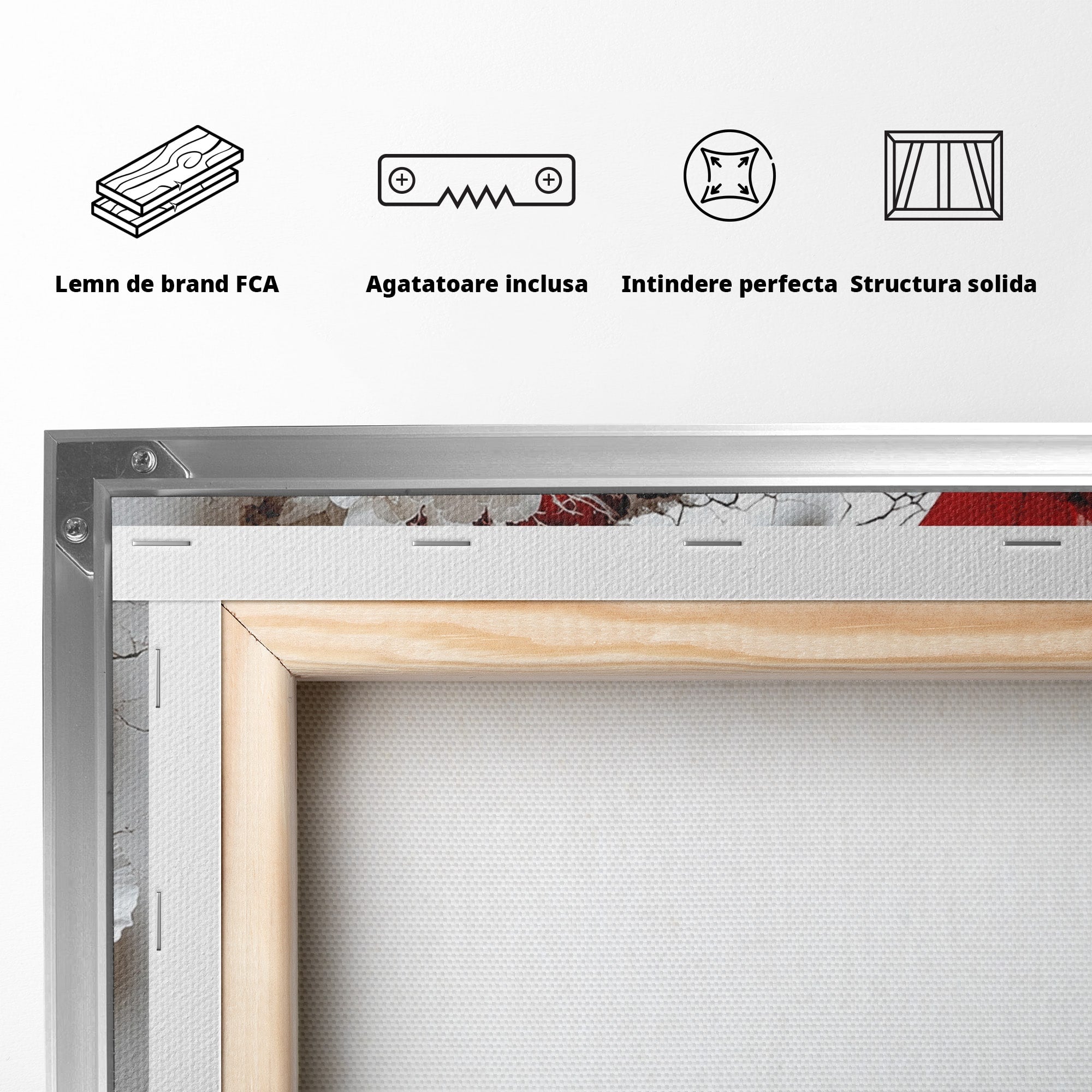 Tablou Canvas Premium LuxCanva® U1092, Chipul Delicat,  Floral, Arta, Detaliu, Chip, Living, Culori Vibrante