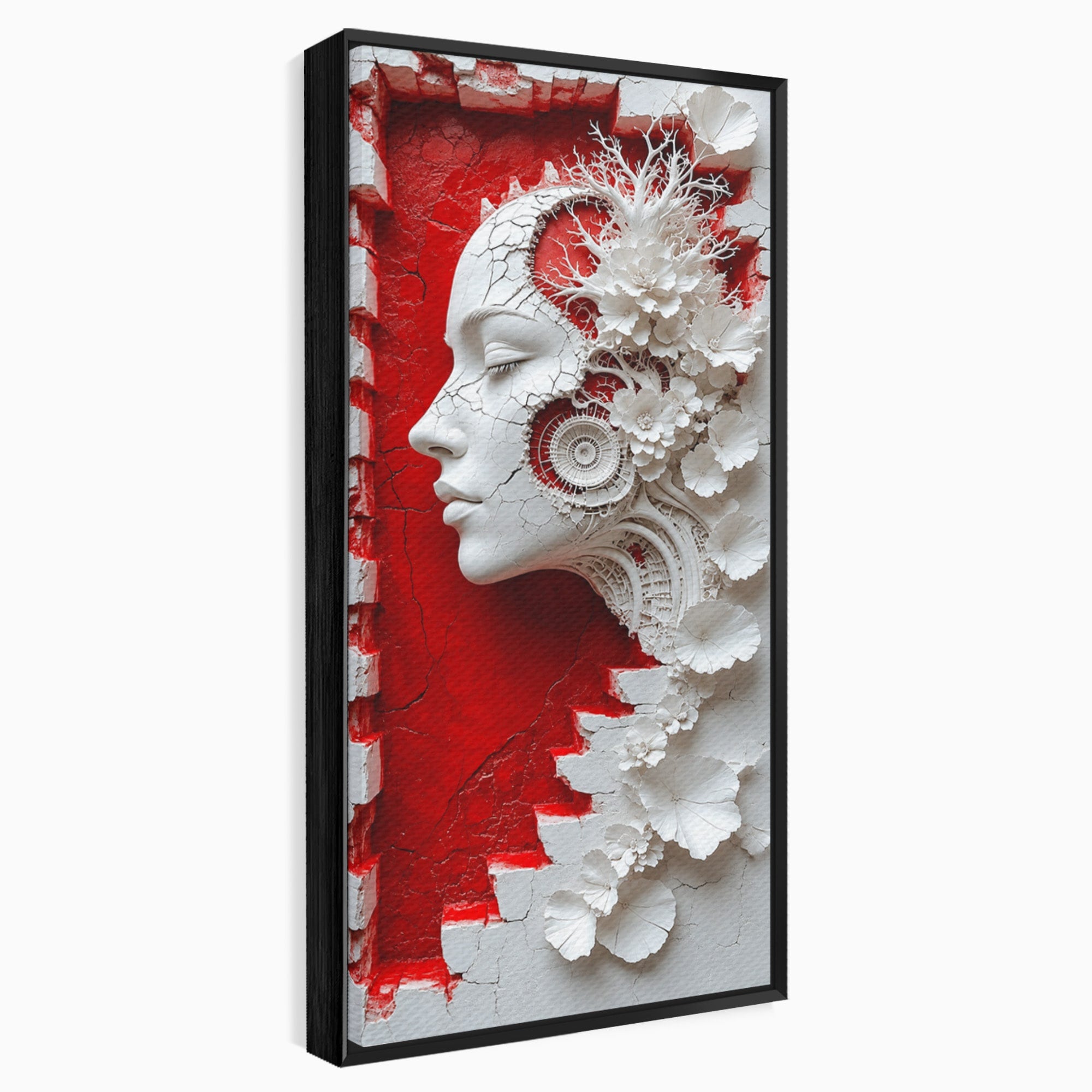 Tablou Canvas Premium LuxCanva® U1092, Chipul Delicat,  Floral, Arta, Detaliu, Chip, Living, Culori Vibrante