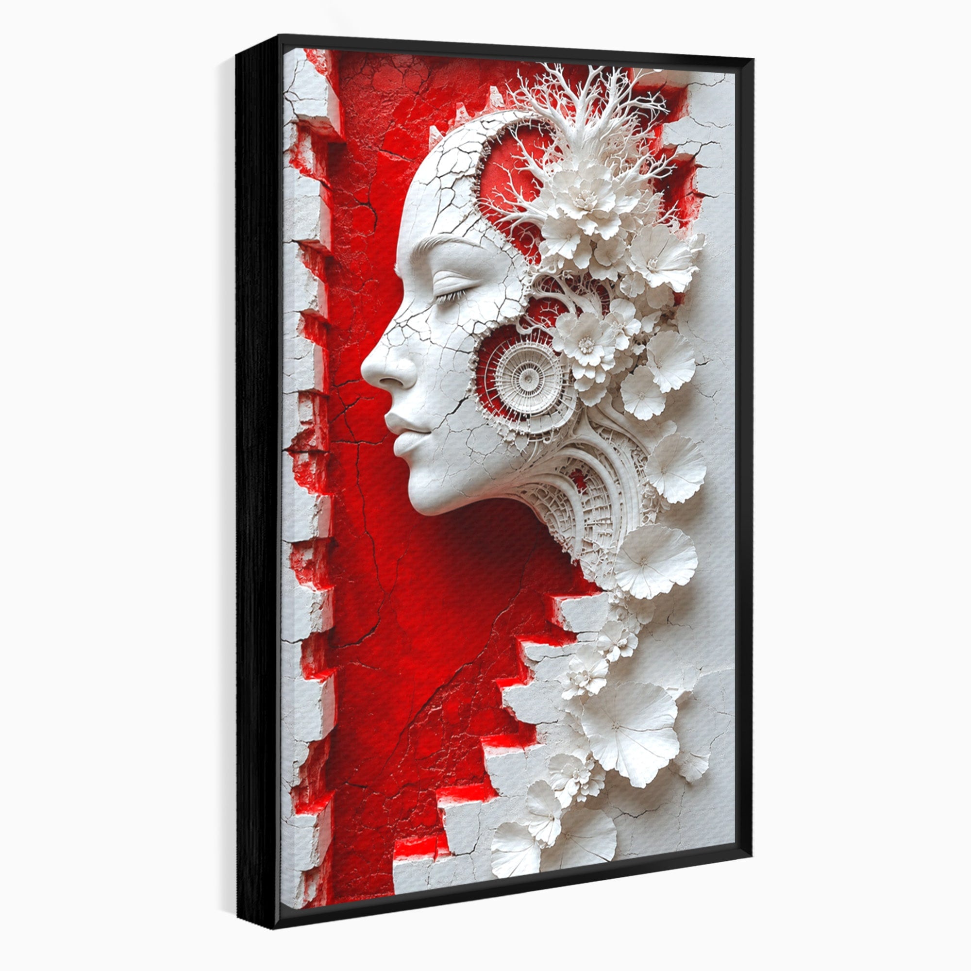 Tablou Canvas Premium LuxCanva® U1092, Chipul Delicat,  Floral, Arta, Detaliu, Chip, Living, Culori Vibrante