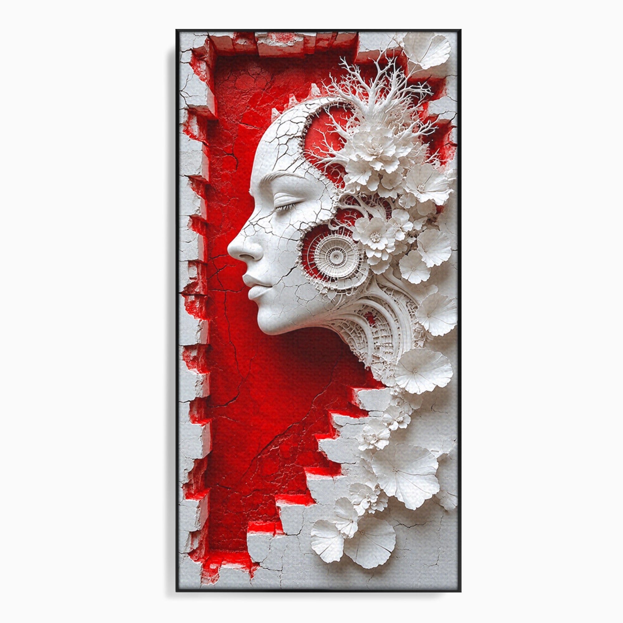 Tablou Canvas Premium LuxCanva® U1092, Chipul Delicat,  Floral, Arta, Detaliu, Chip, Living, Culori Vibrante