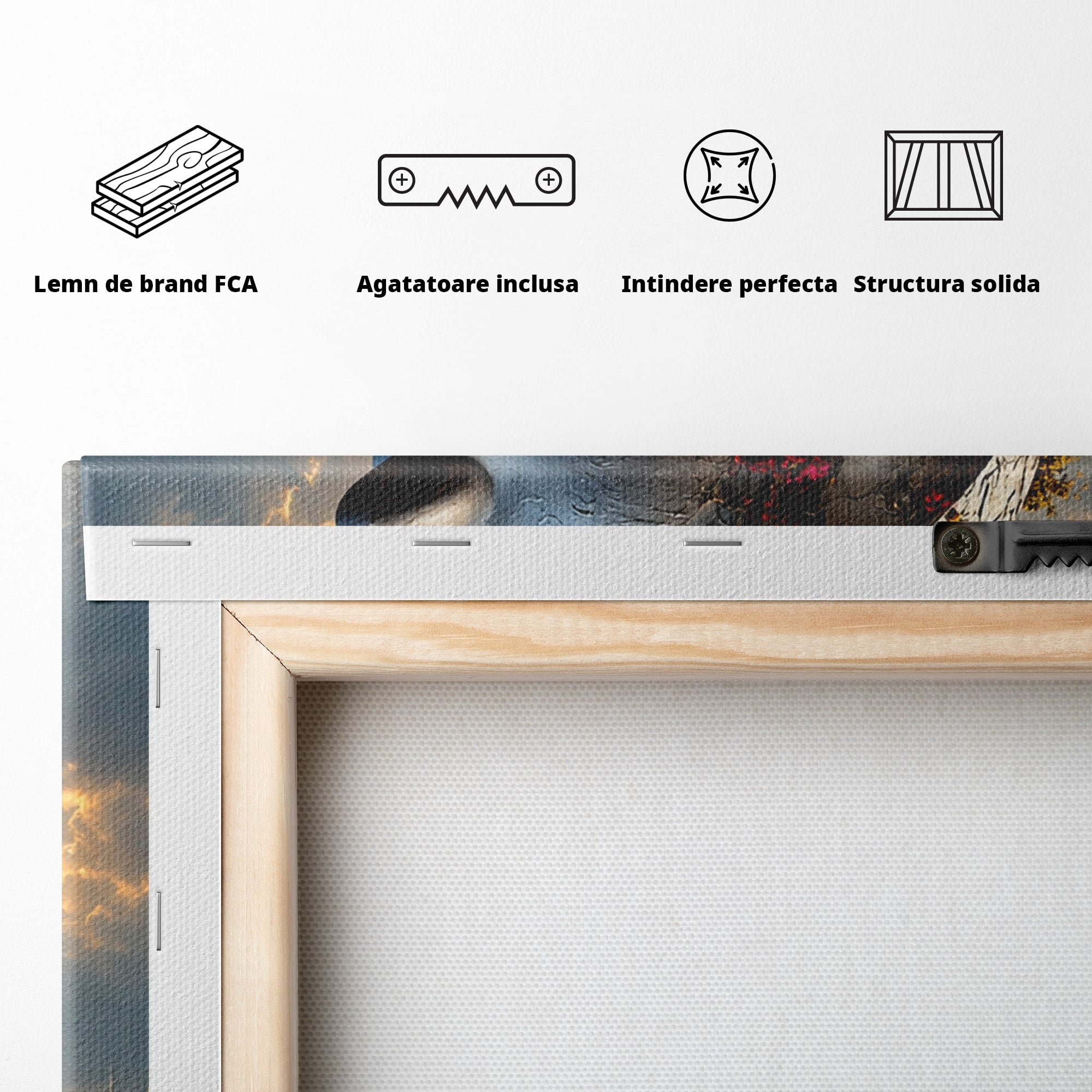 Tablou Canvas Premium LuxCanva® U1093, Chipul Naturii Metamorfozate, Craniu, Fluturi, Fantezie, Chip, Living, Culori Vibrante