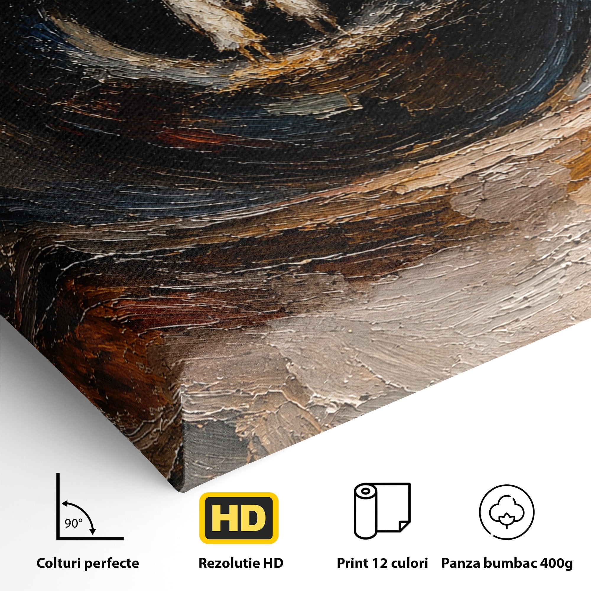 Tablou Canvas Premium LuxCanva® U1095, Privire Intensa, Ochi, Introspectie, Portret, Mister, Dormitor, Culori Vibrante