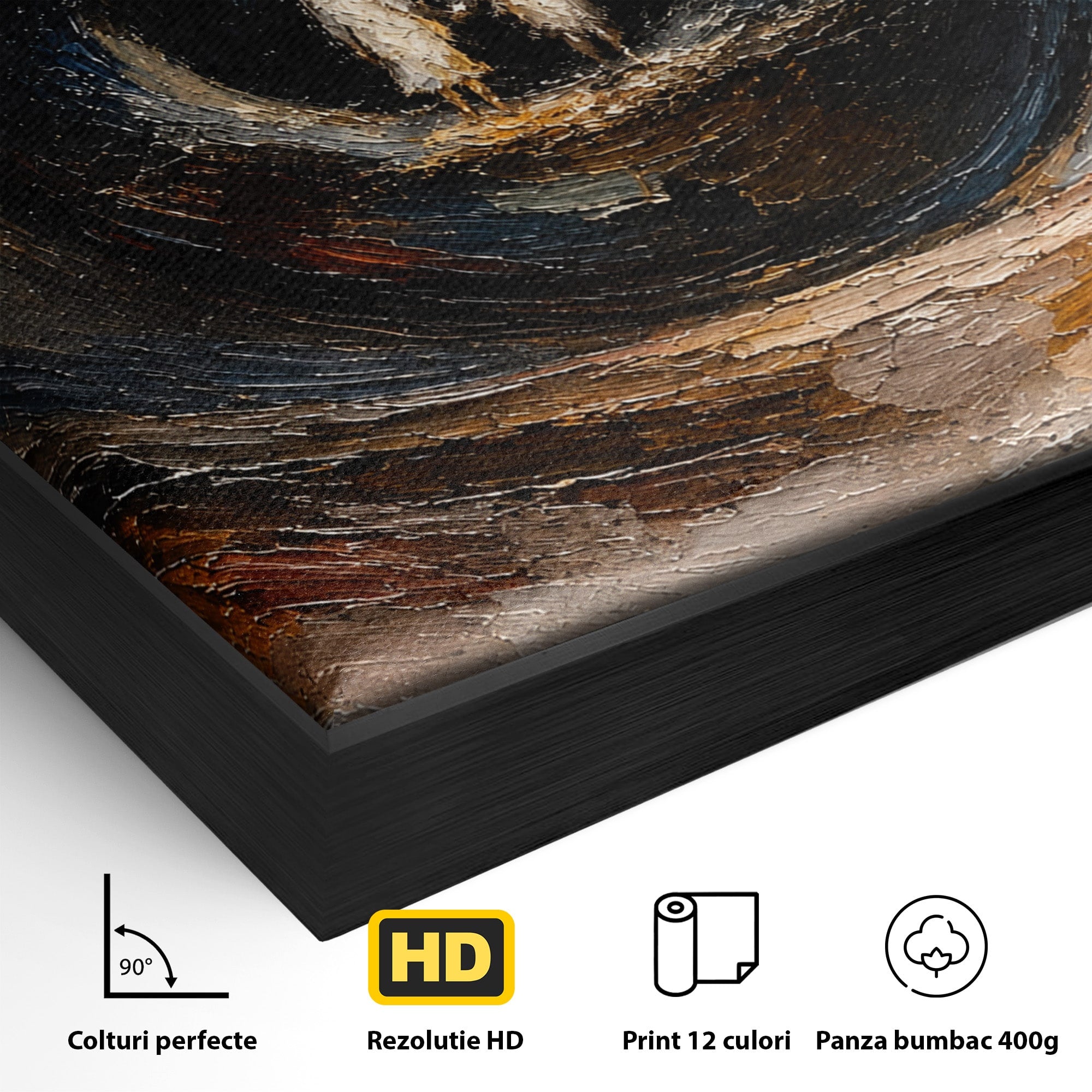 Tablou Canvas Premium LuxCanva® U1095, Privire Intensa, Ochi, Introspectie, Portret, Mister, Dormitor, Culori Vibrante