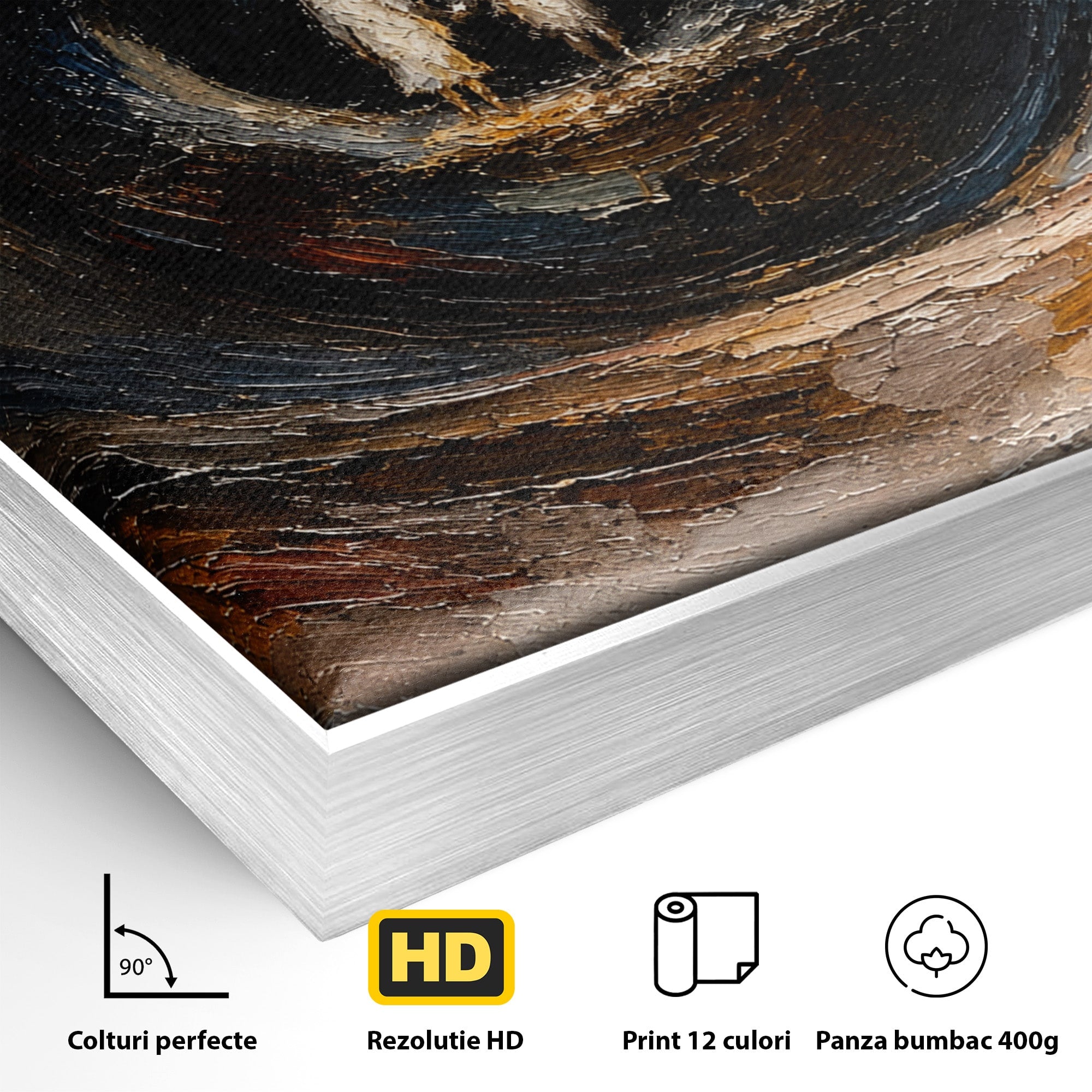 Tablou Canvas Premium LuxCanva® U1095, Privire Intensa, Ochi, Introspectie, Portret, Mister, Dormitor, Culori Vibrante