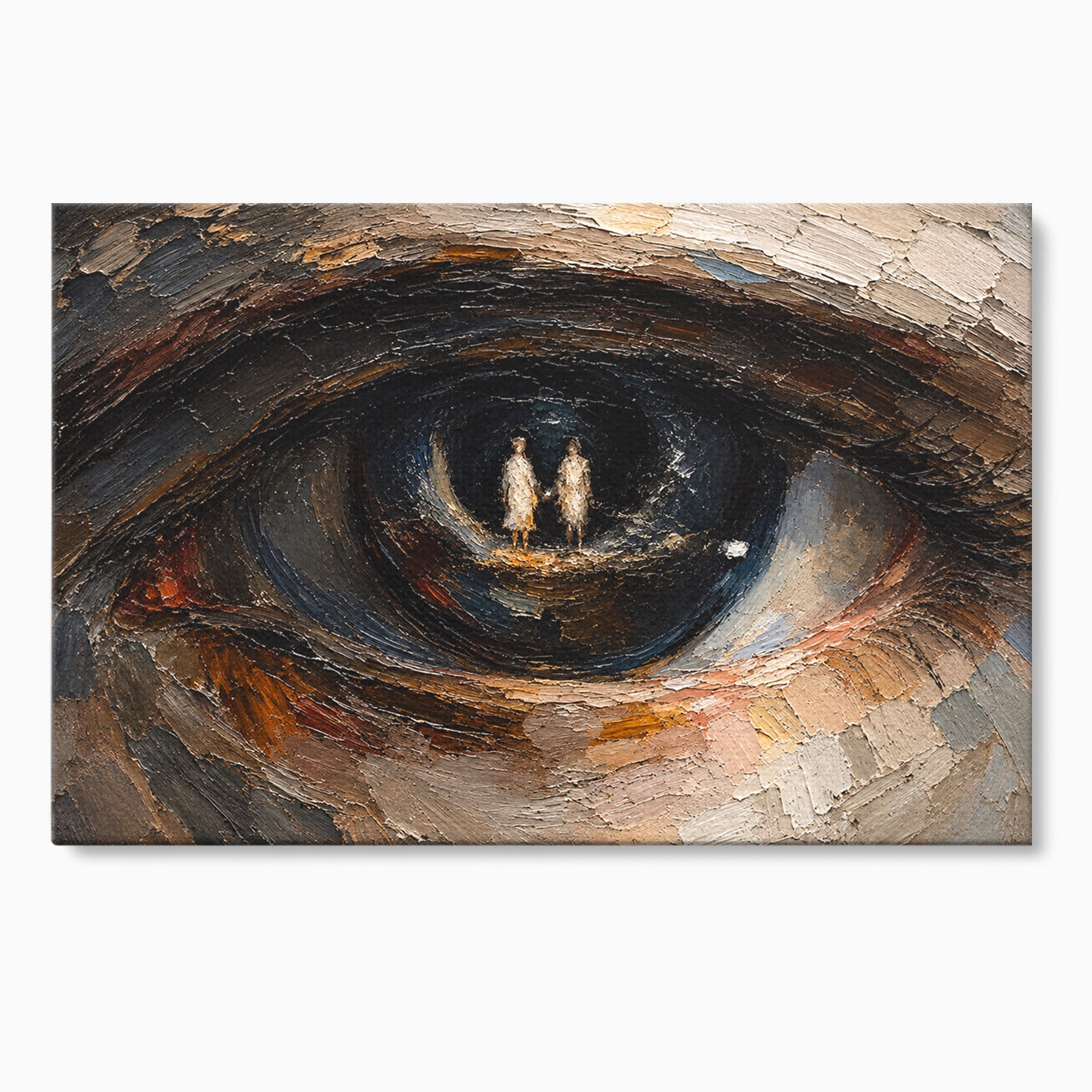 Tablou Canvas Premium LuxCanva® U1095, Privire Intensa, Ochi, Introspectie, Portret, Mister, Dormitor, Culori Vibrante